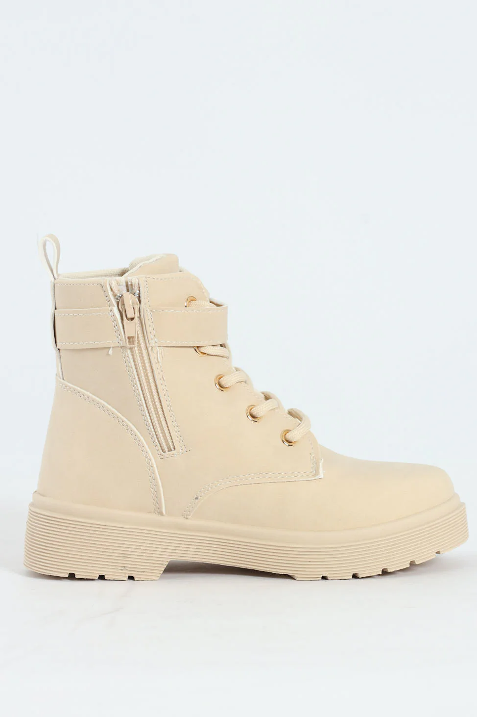 Girls Miltary Boot - Cream - Image 3