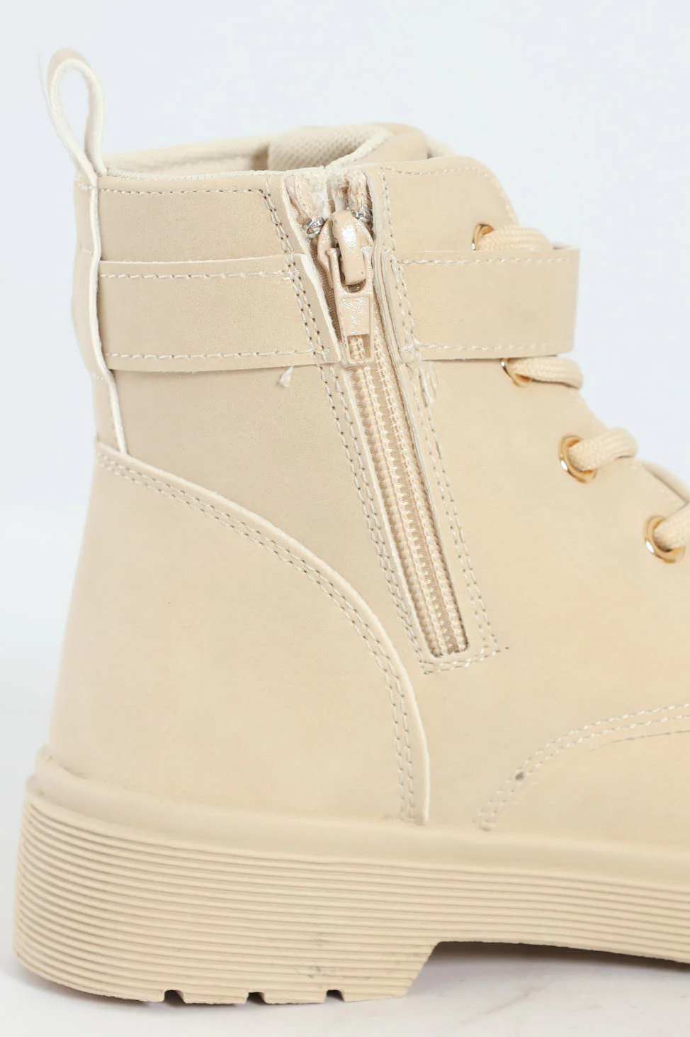 Girls Miltary Boot - Cream - Image 6