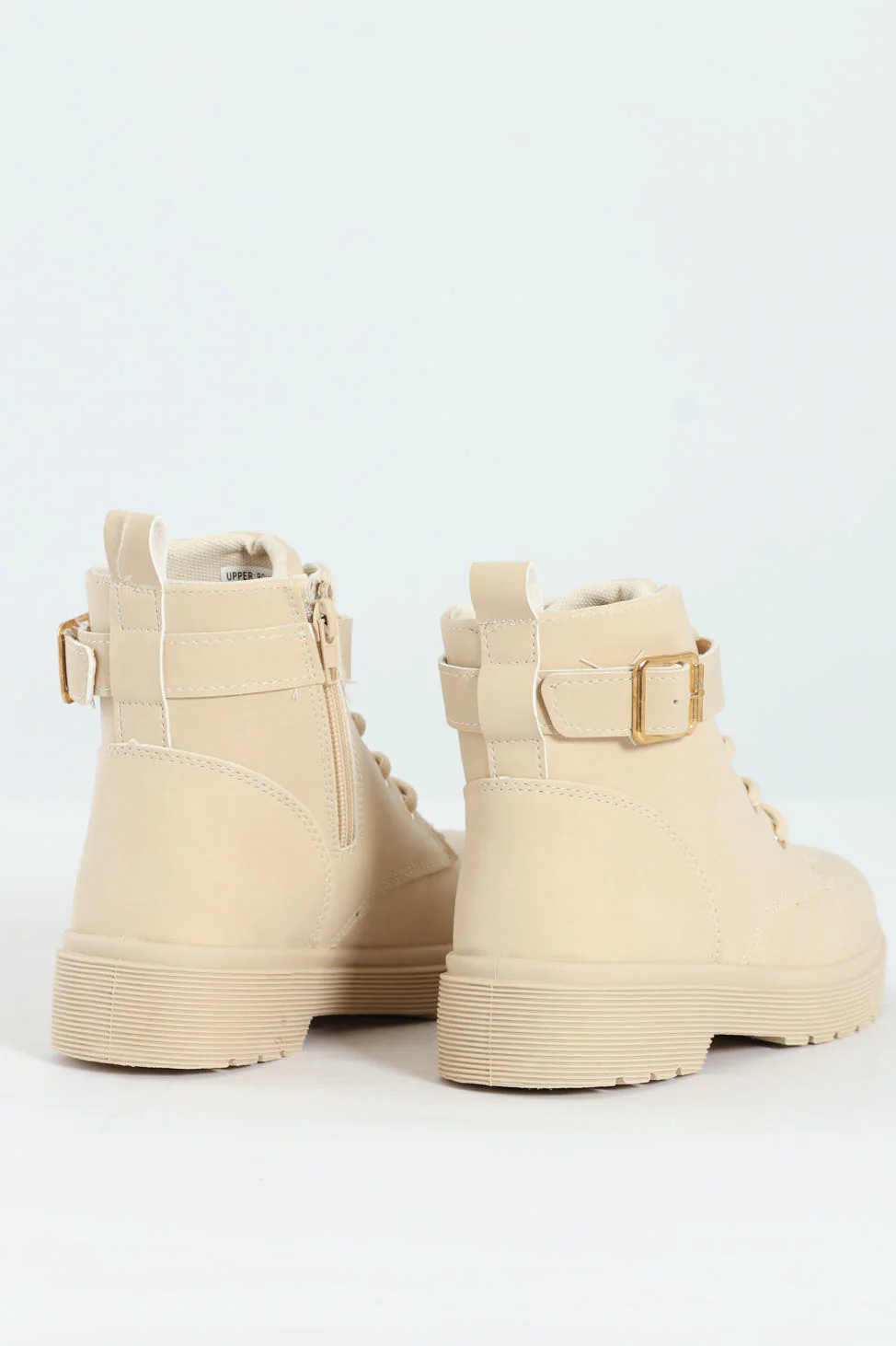 Girls Miltary Boot - Cream - Image 7