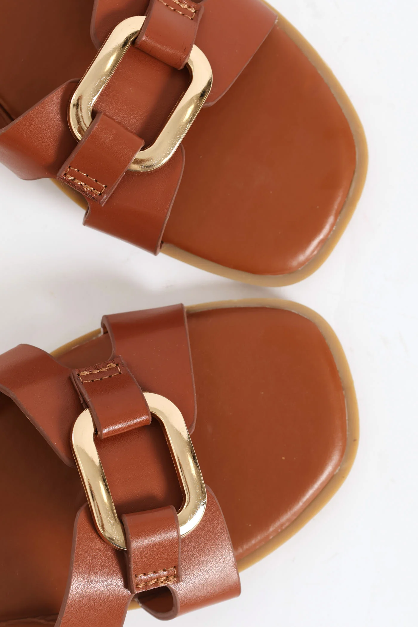Girls Mini Flat Sandal - Tan - Image 2