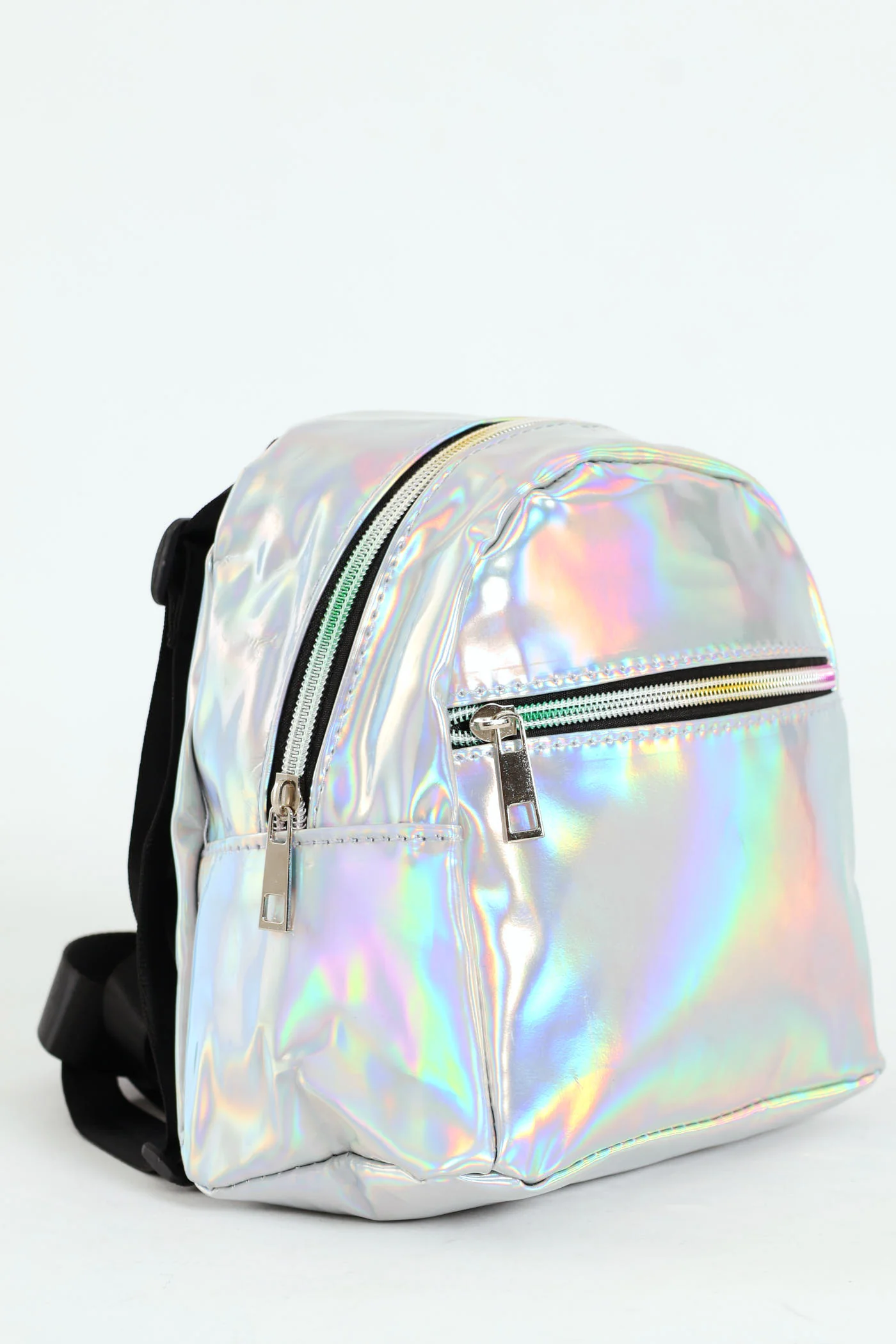 Girls Mini Metallic Backpack - Silver - Image 2