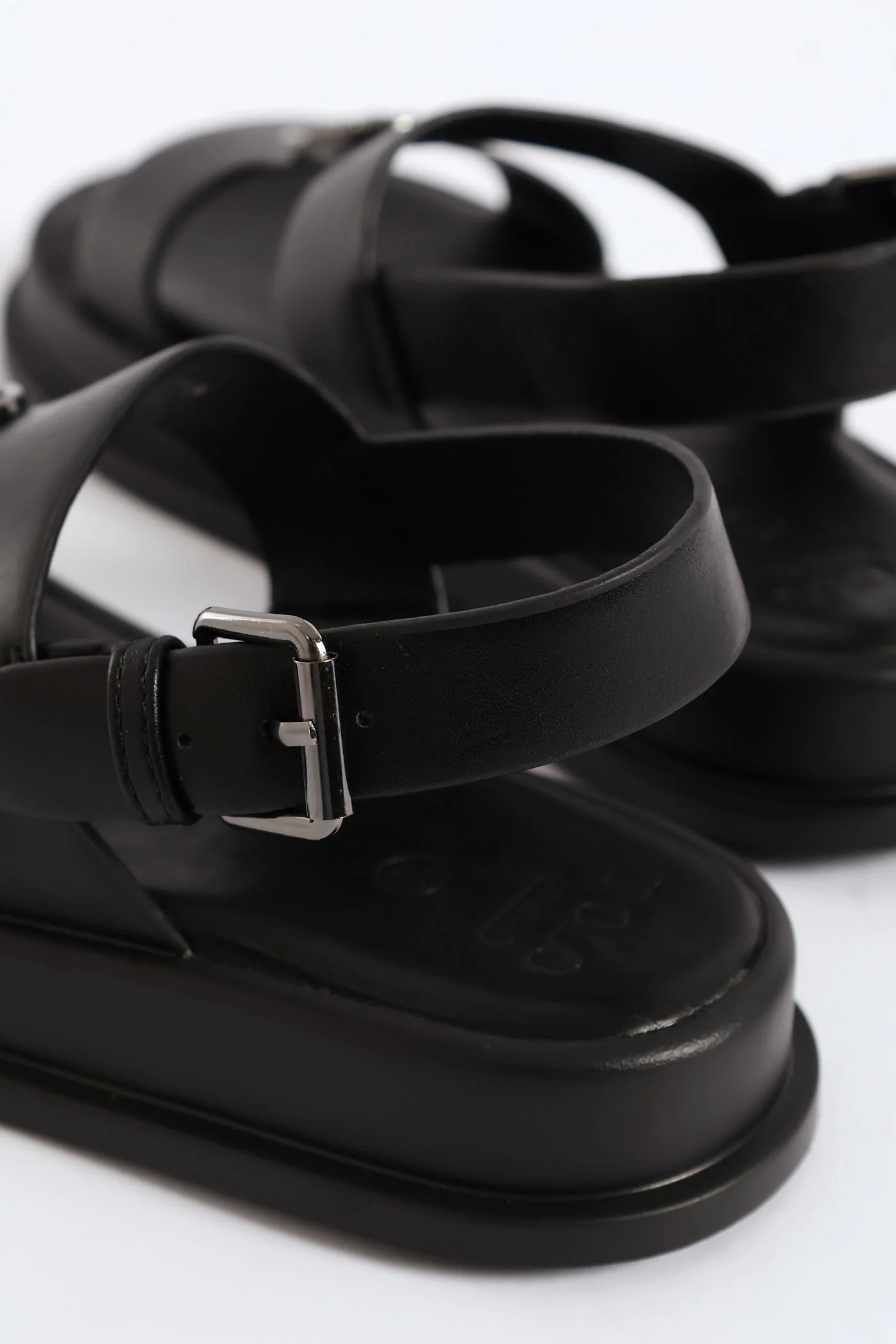 Girls Monogram Trim Sandal - Black - Image 5