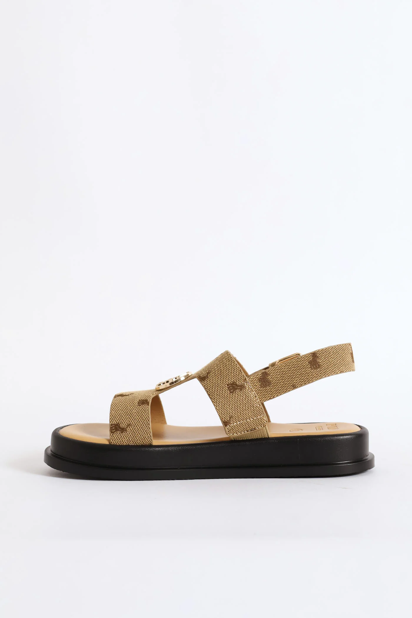 Girls Monogram Trim Sandal - Stone - Image 2