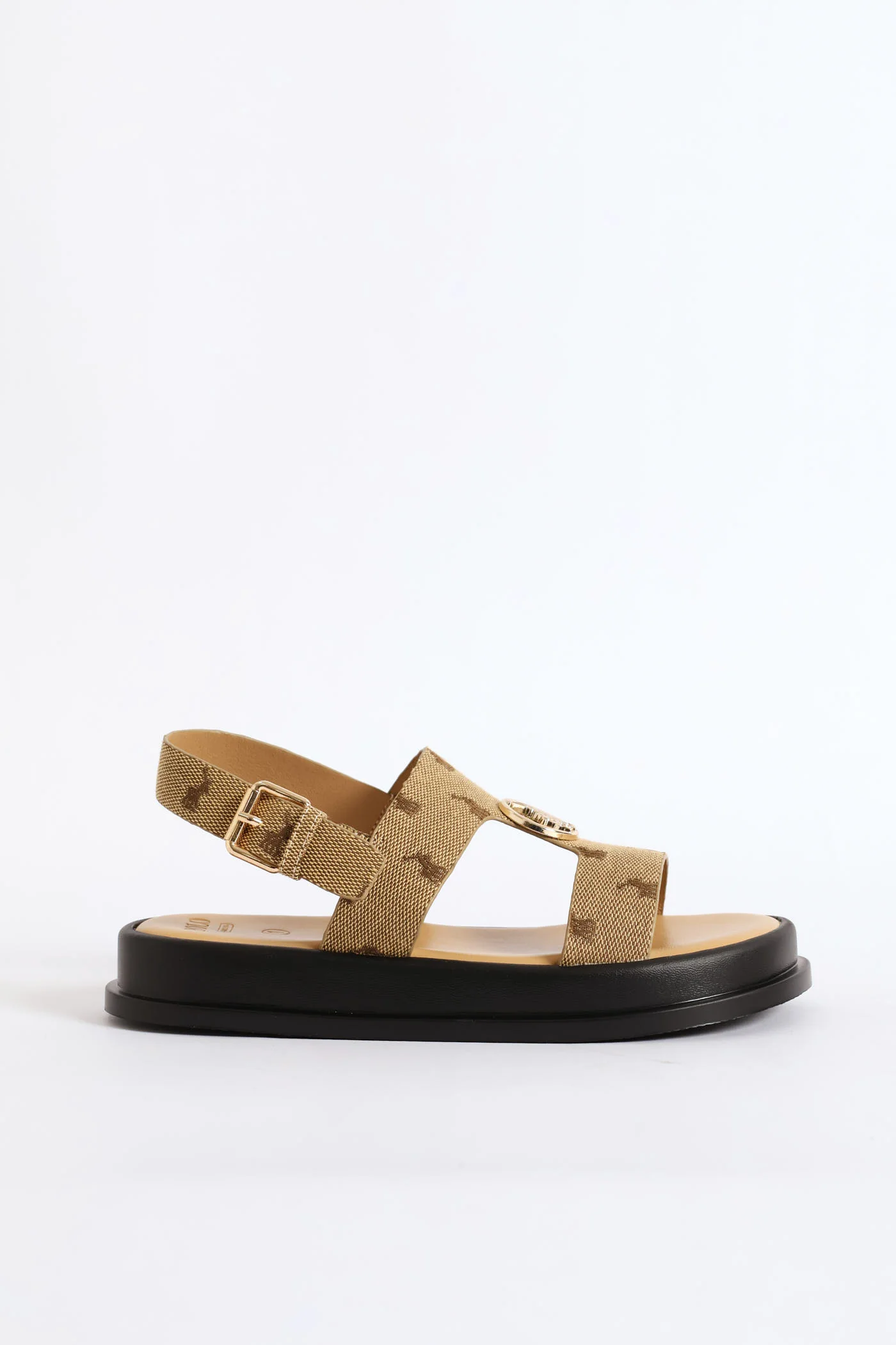 Girls Monogram Trim Sandal - Stone - Image 4