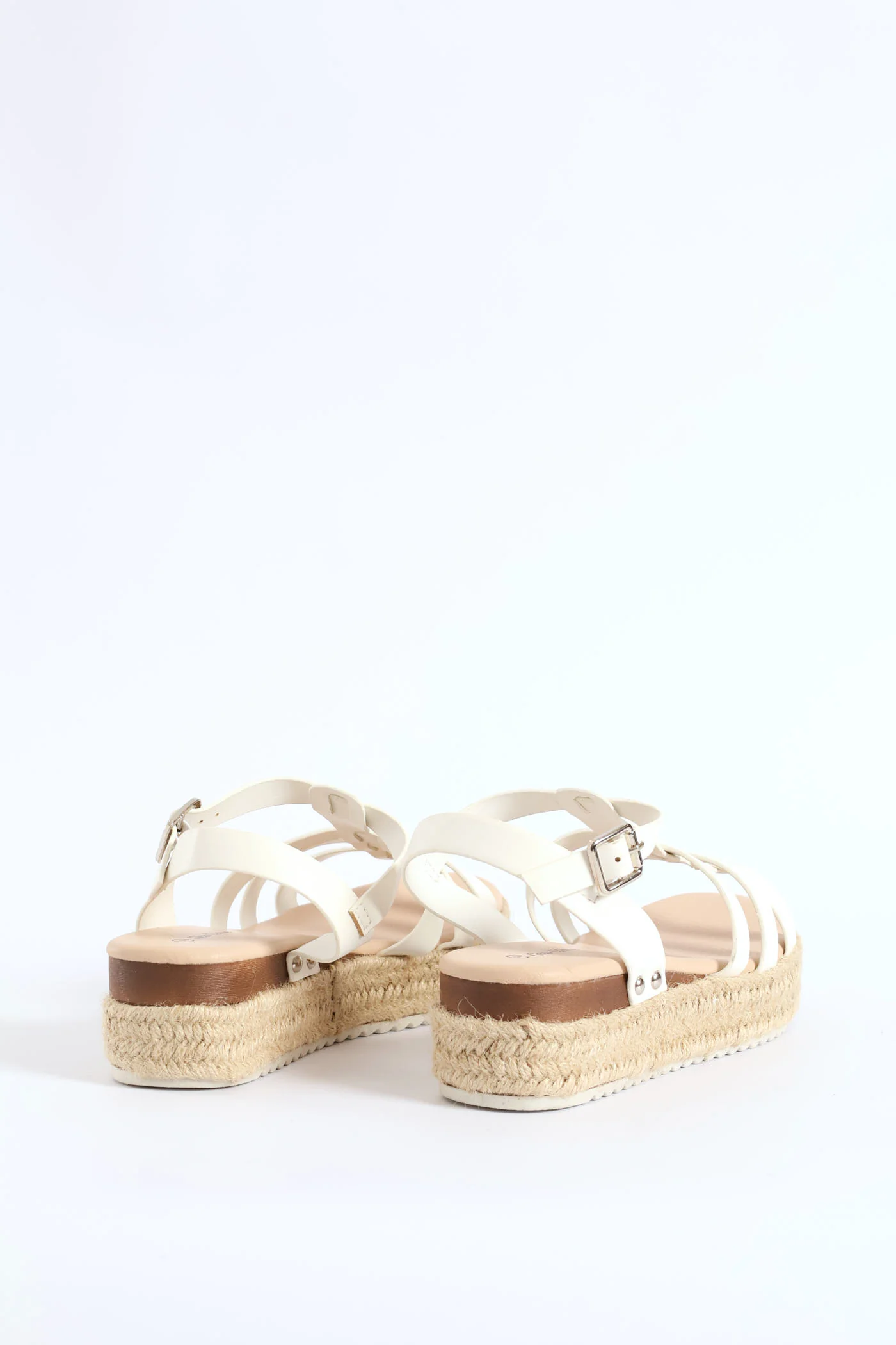 Girls Multi Strap Espadrille Wedge Sandal - White - Image 6