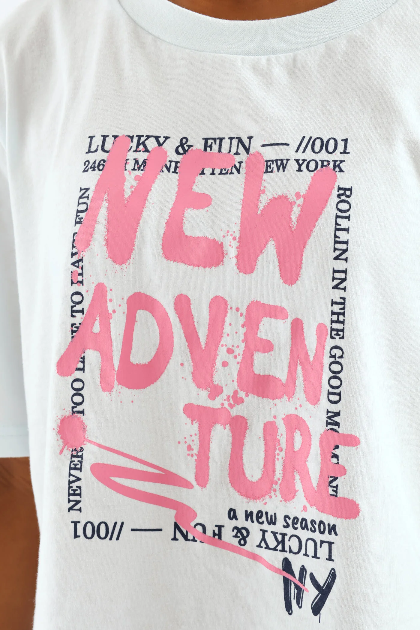 Girls New Adventure Graffitti Tee - Light Blue - Image 2