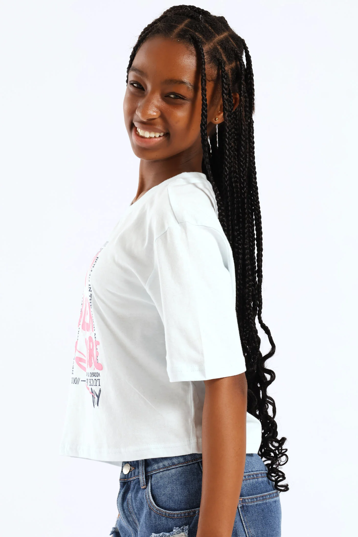 Girls New Adventure Graffitti Tee - Light Blue - Image 3