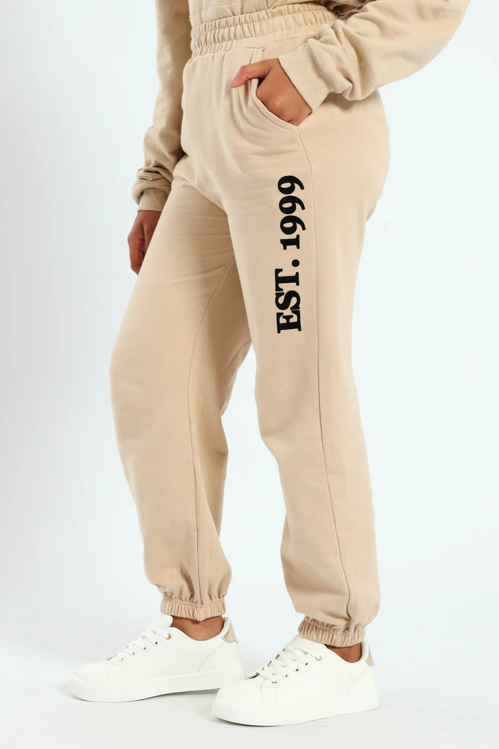 Girls New York Fleece Jogger - Tan - Image 3
