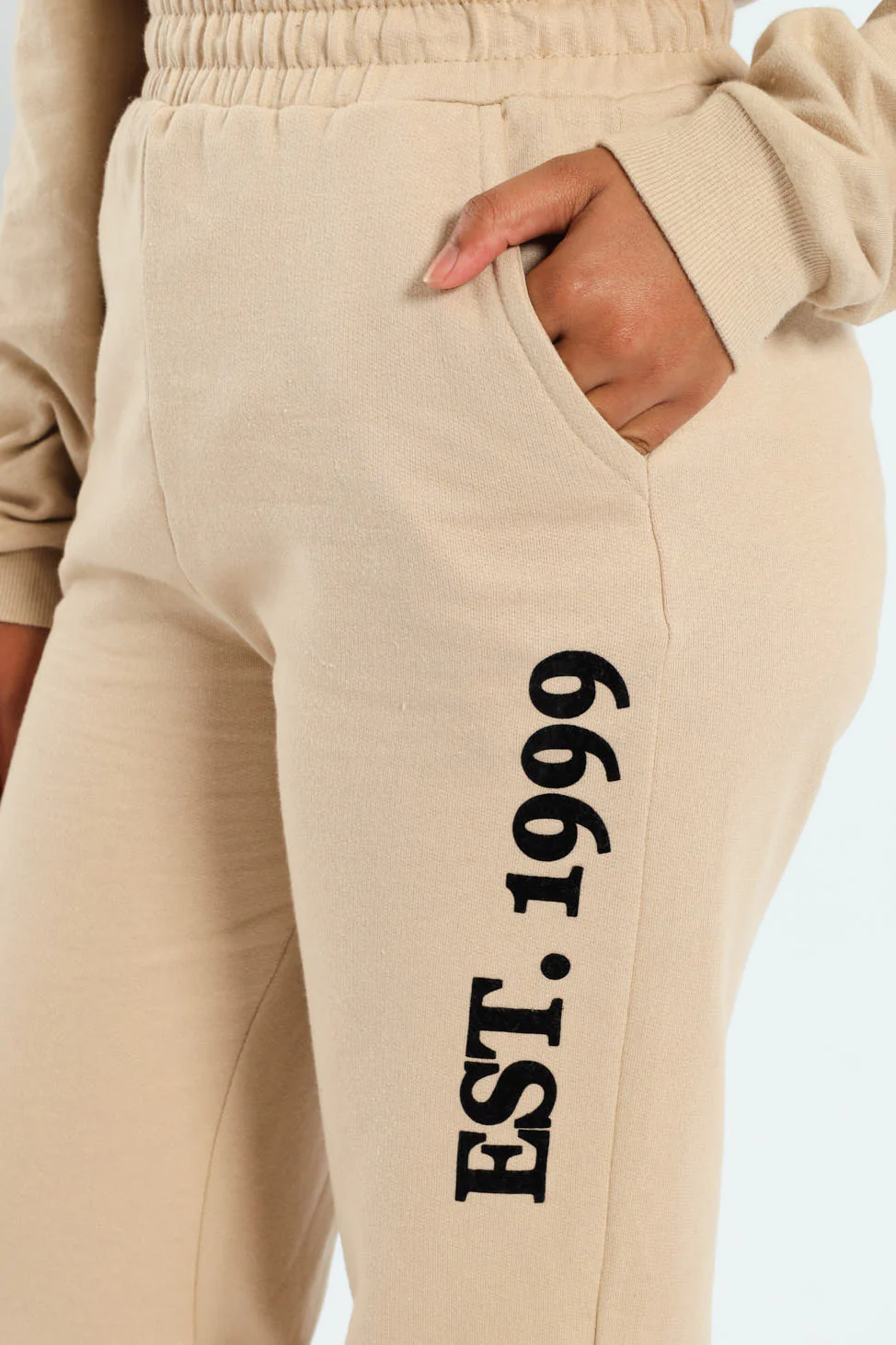 Girls New York Fleece Jogger - Tan - Image 5