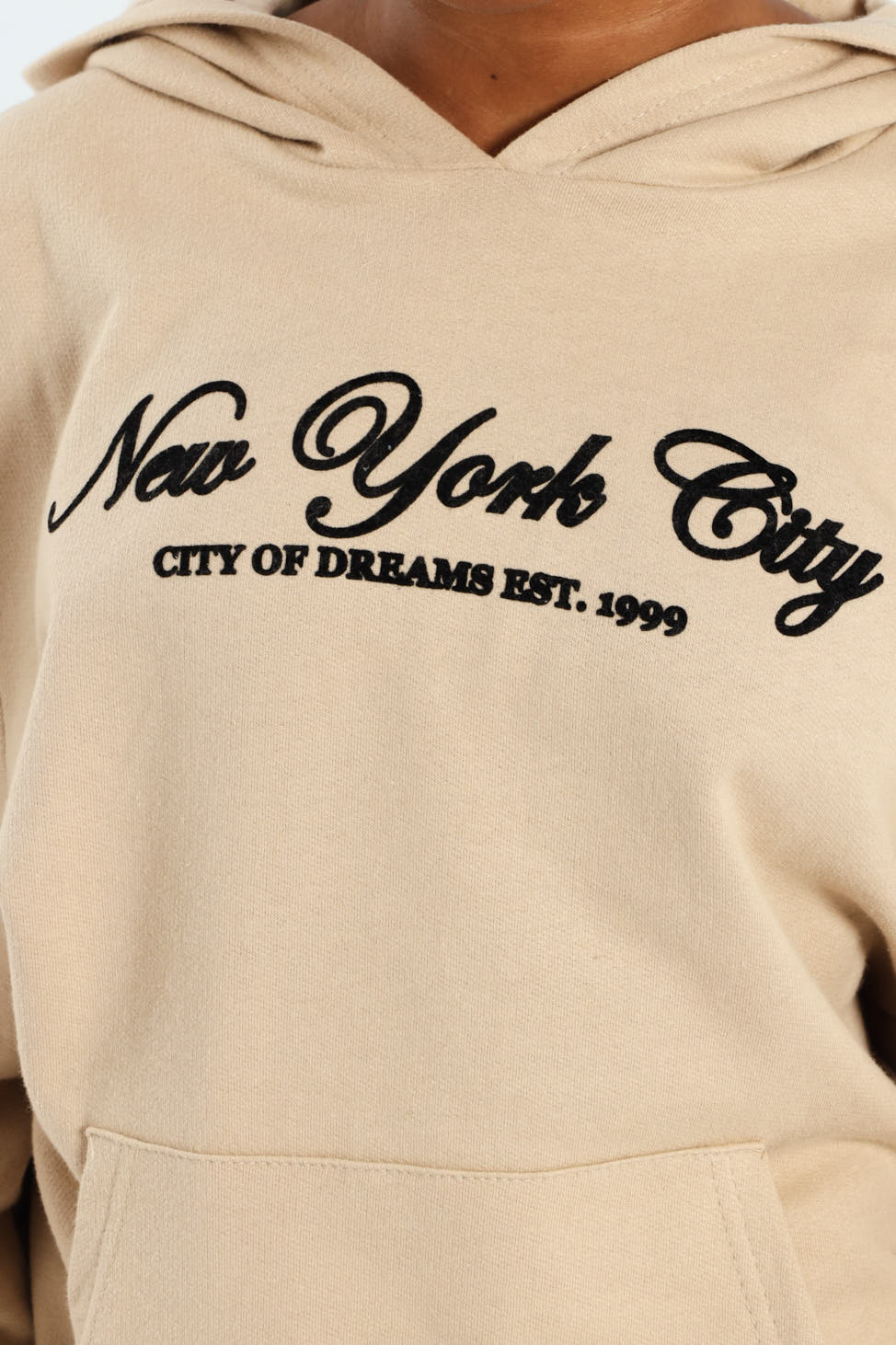 Girls New York Fleece Top - Tan - Image 5