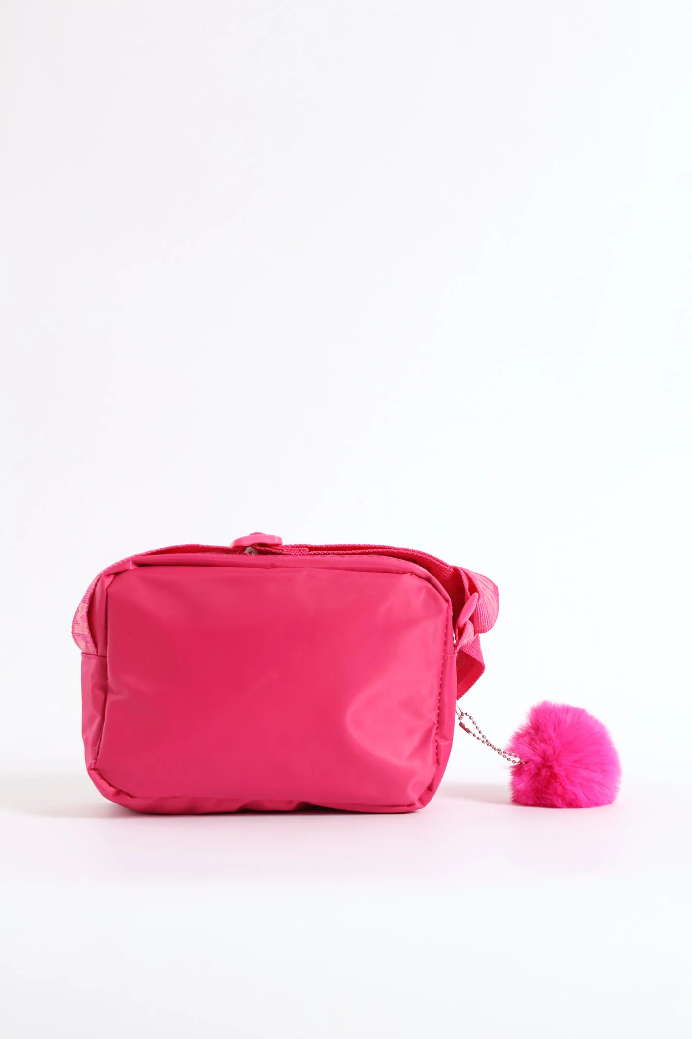 Girls Nylon Rectangle Sling Bag - Bright Pink - Image 5