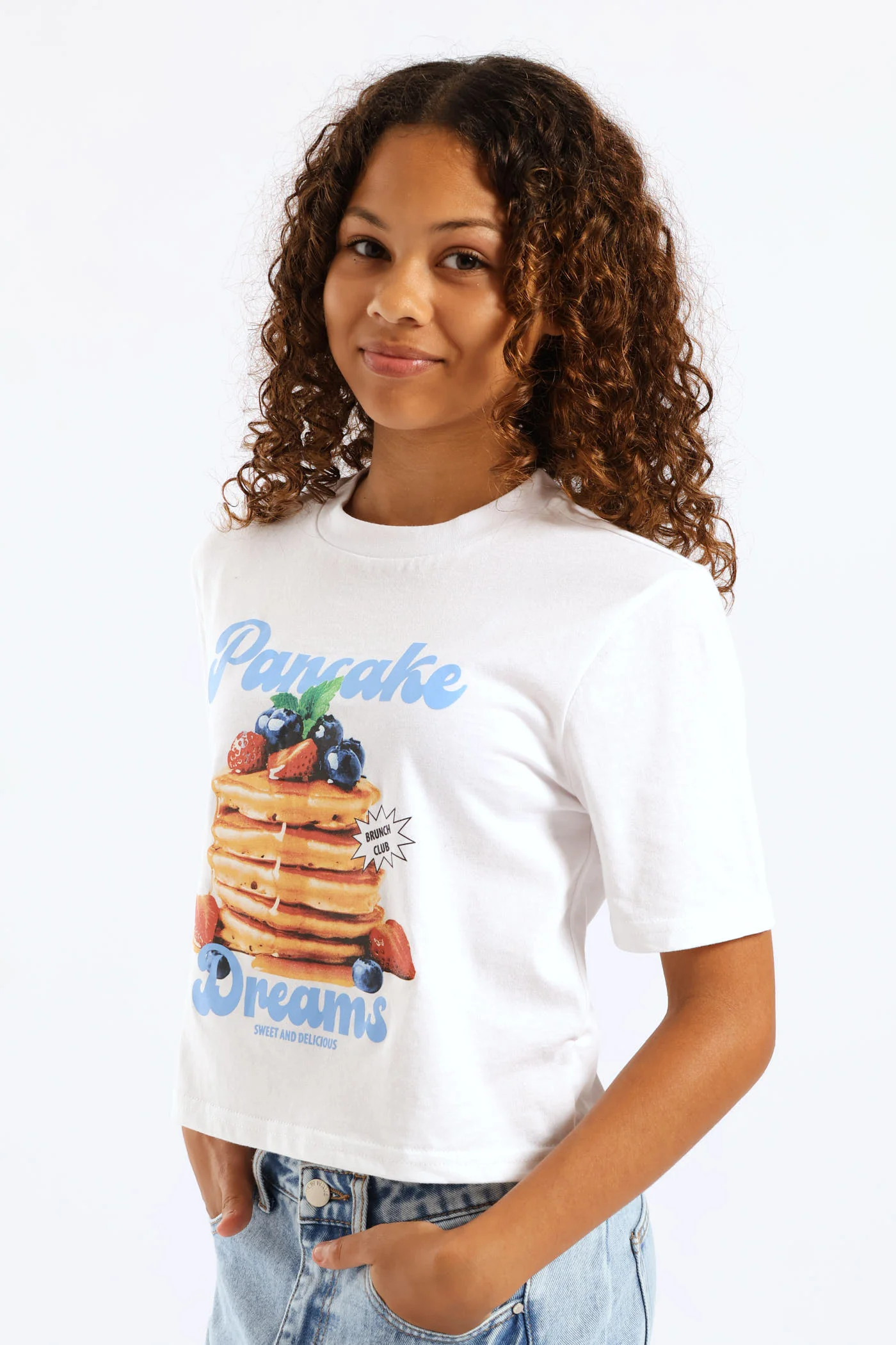 Girls Pancake Dreams Opp Tee - White - Image 3