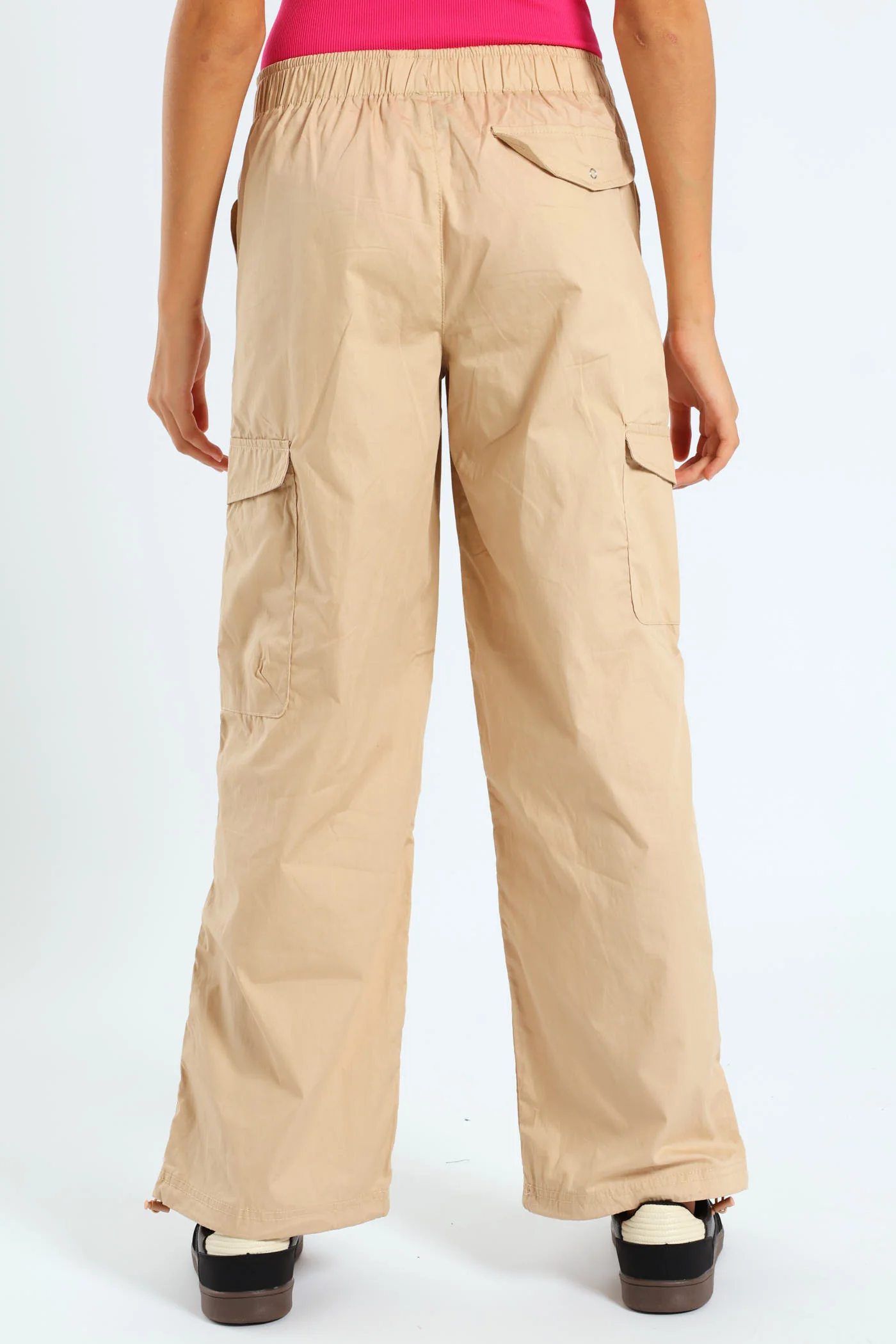 Girls Parachute Multi Pocket Pants - Stone - Image 3