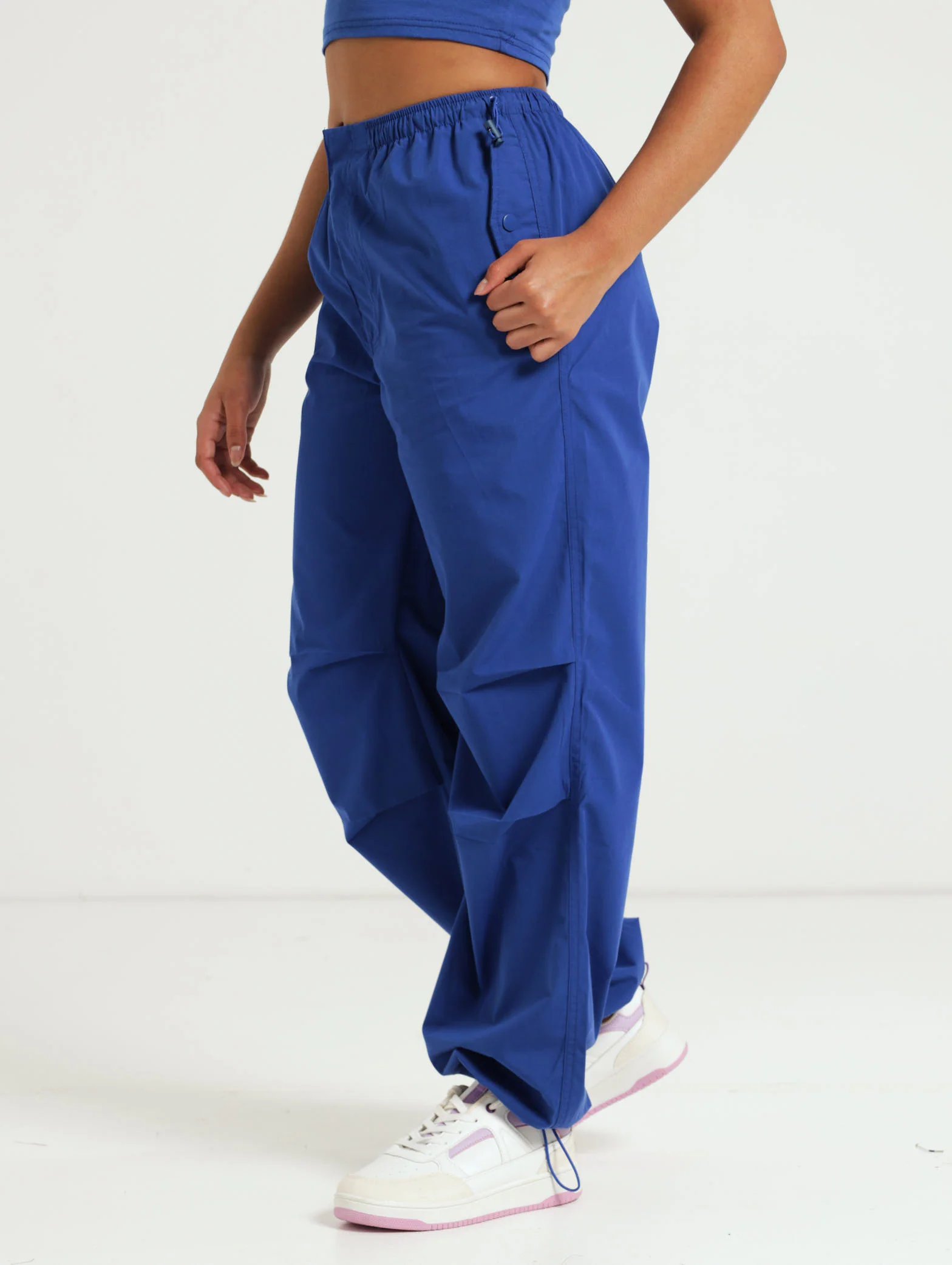 Girls Parachute Pants - Blue - Image 3