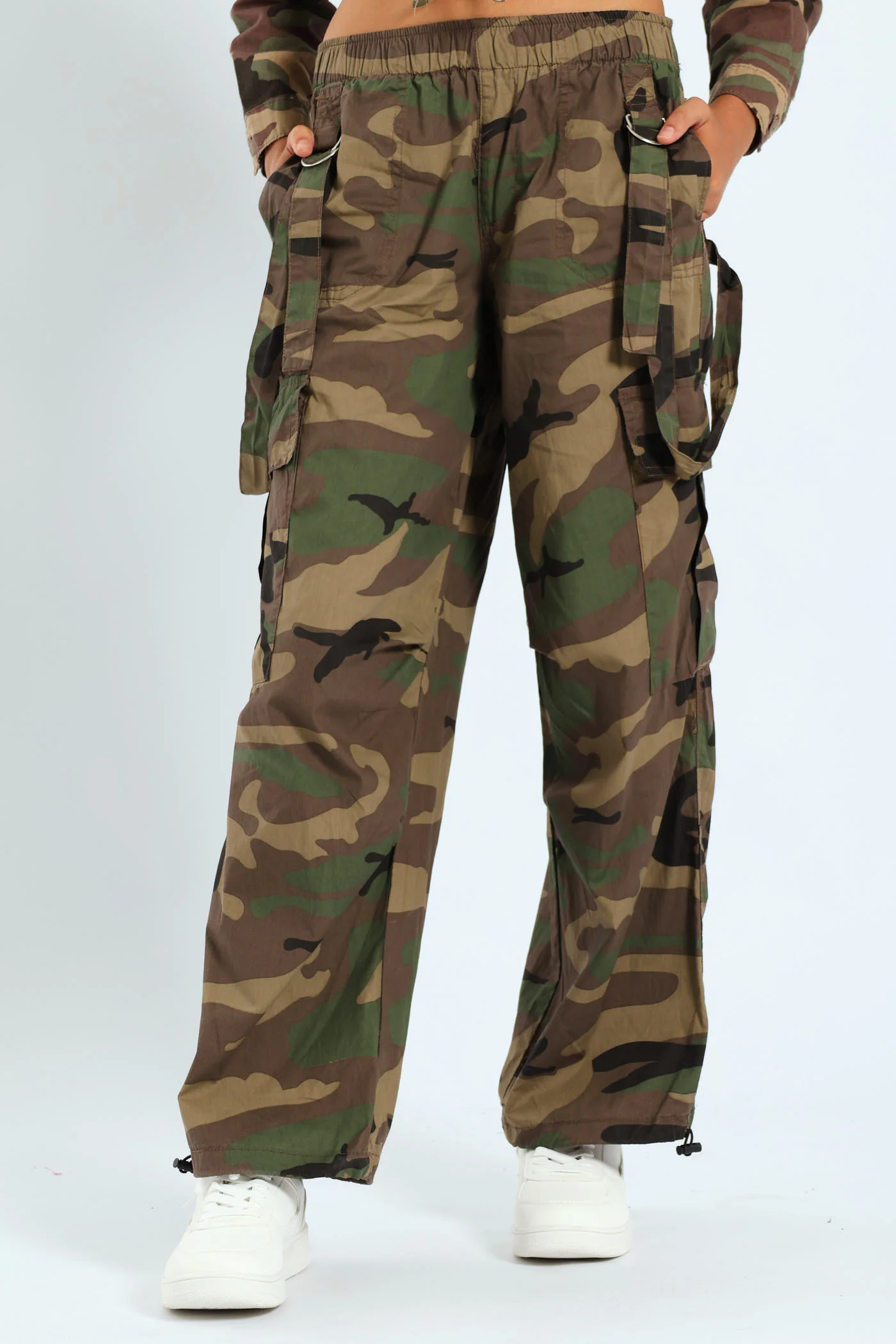 Girls Parachute Pants - Camo - Image 3