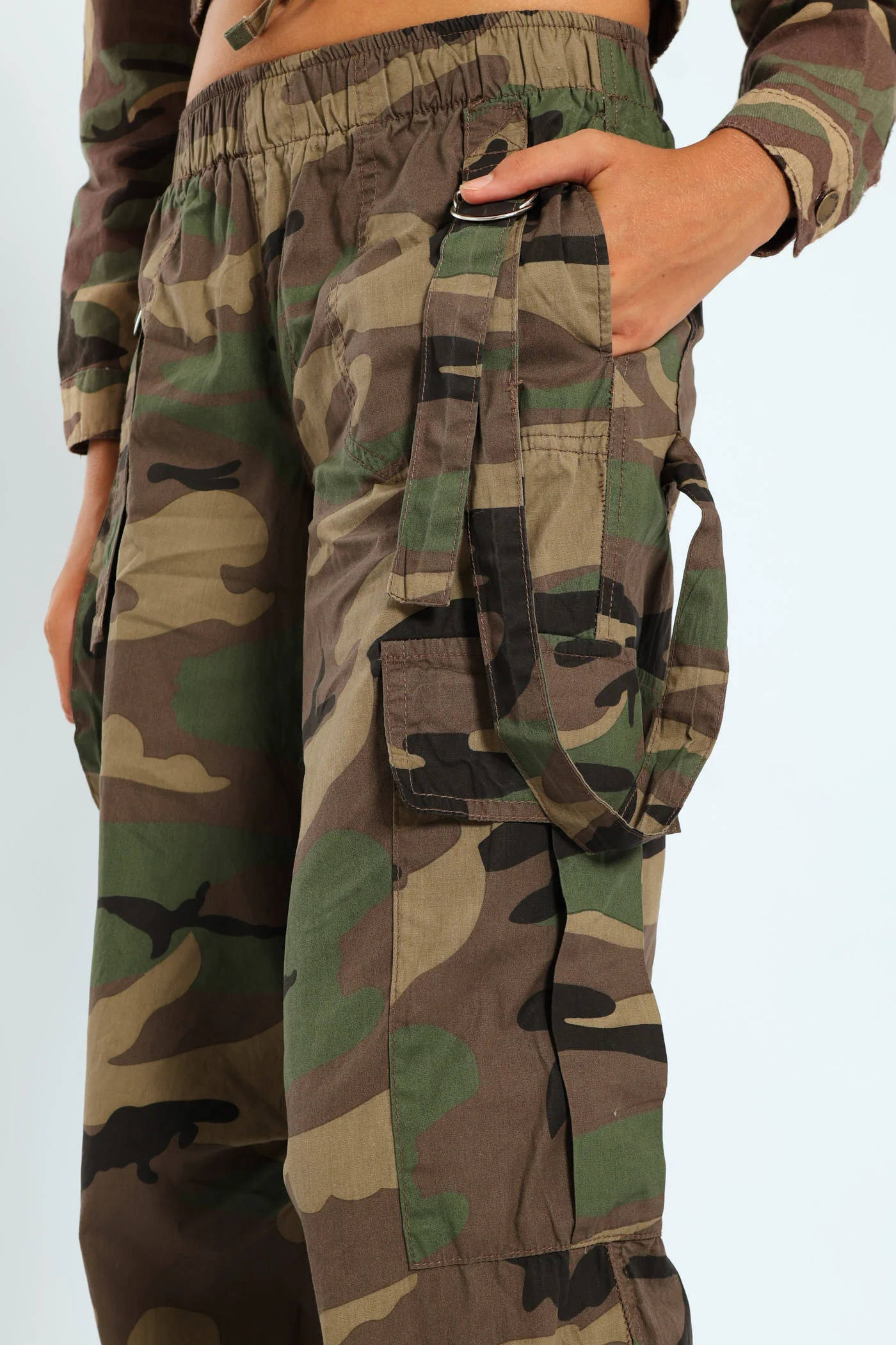 Girls Parachute Pants - Camo - Image 5