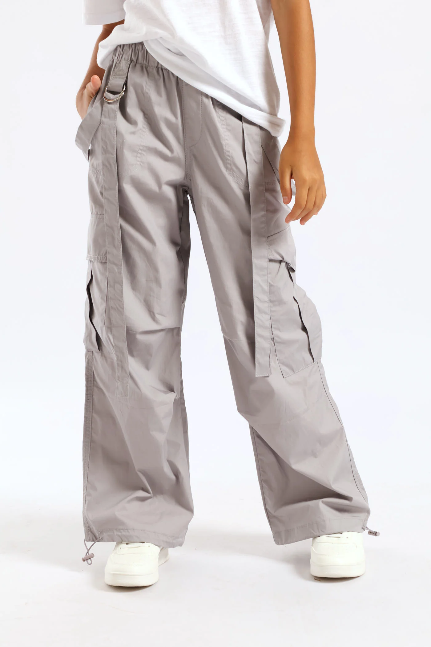 Girls Parachute Pants - Grey - Image 2