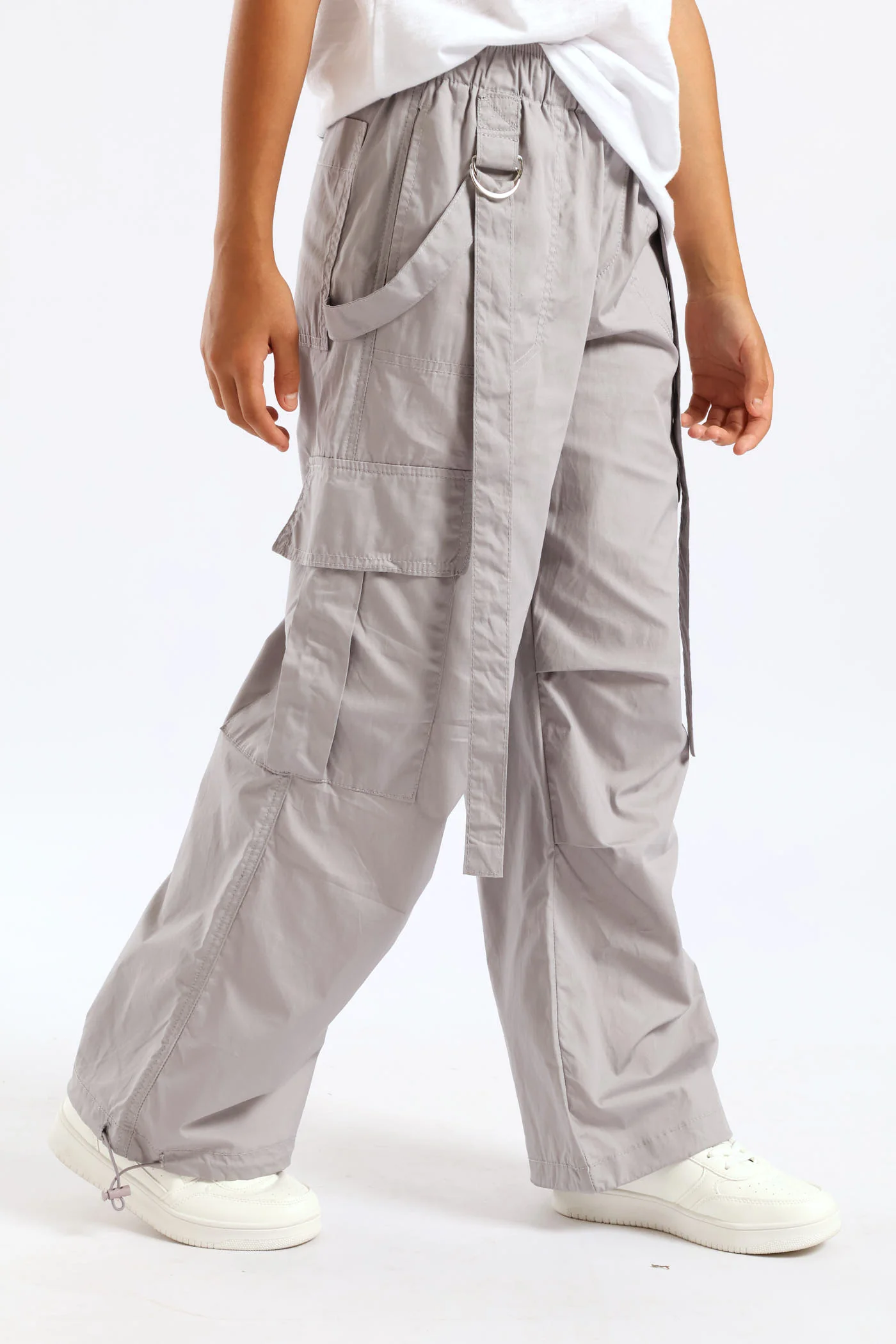 Girls Parachute Pants - Grey - Image 3