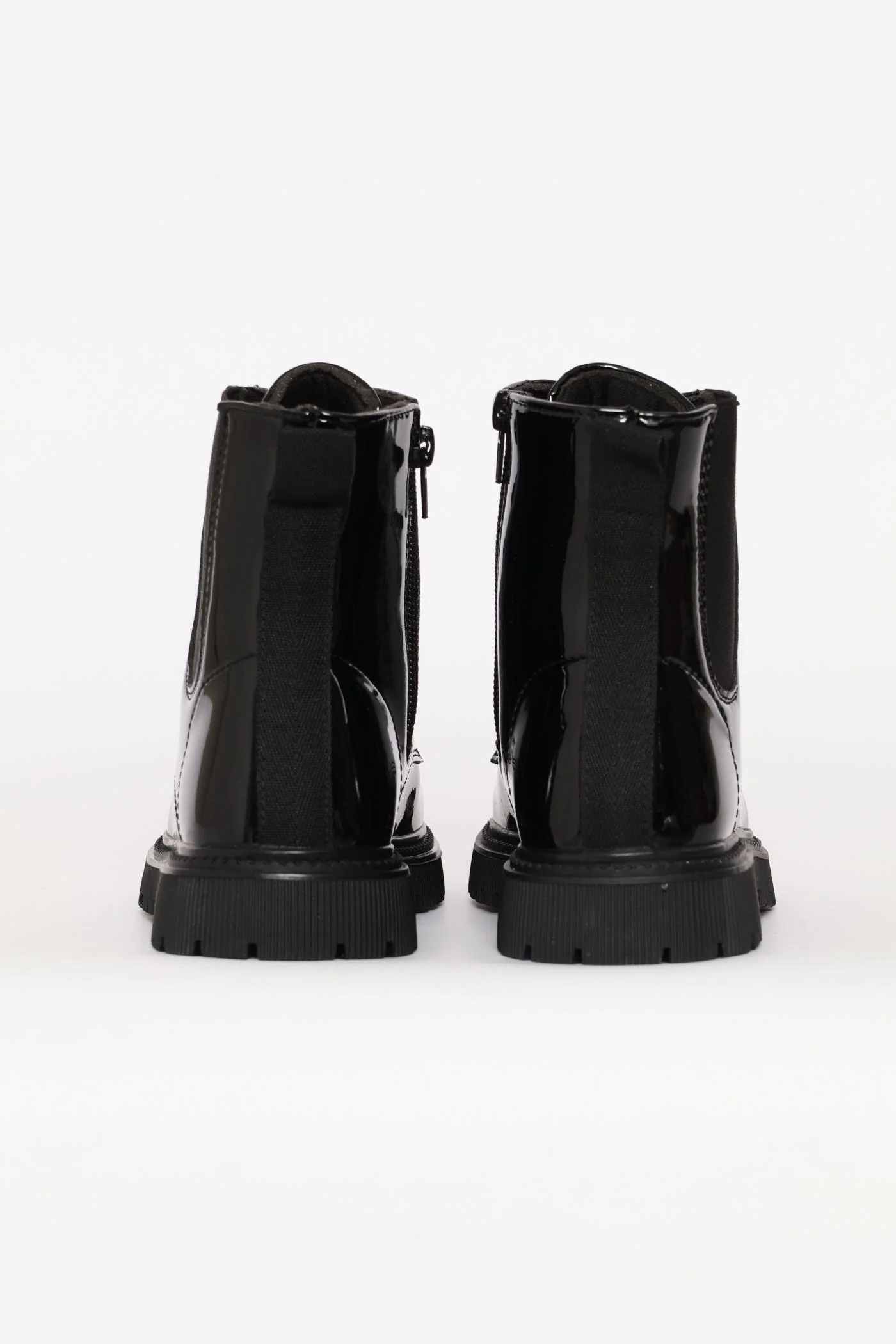 Girls Patent Military Boot - Black - Image 4