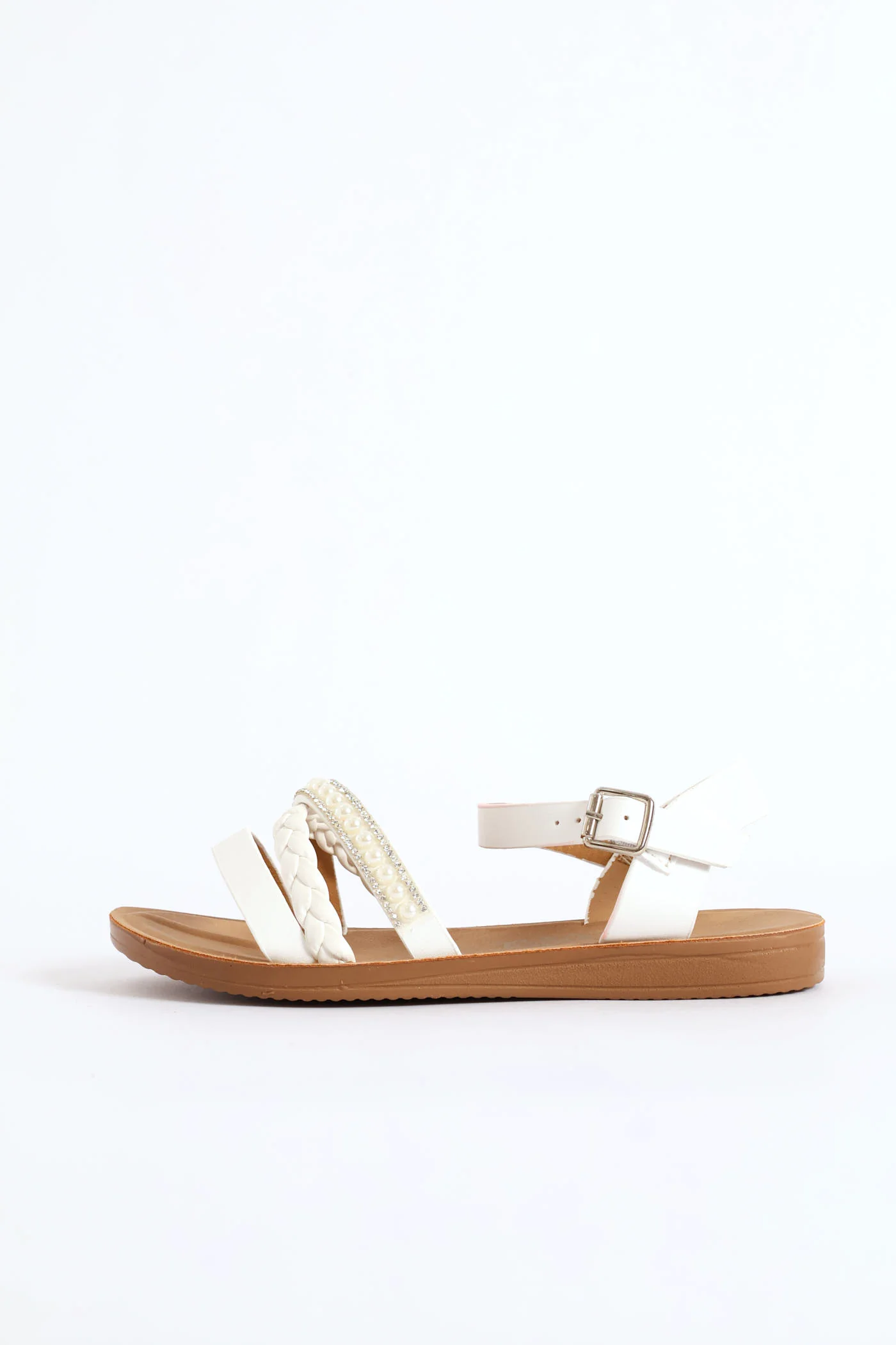 Girls Pearl Comfort Sandal - White - Image 2