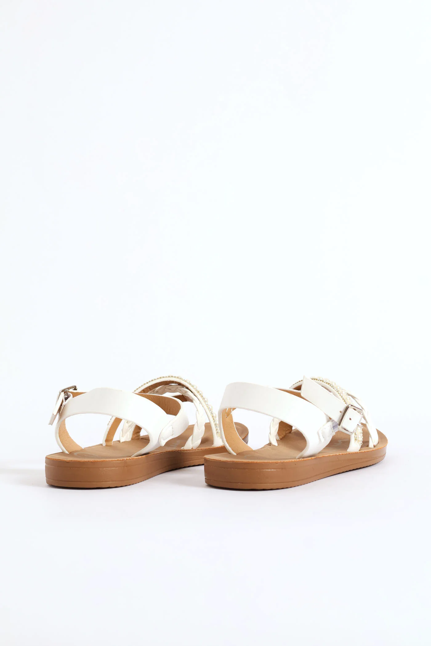 Girls Pearl Comfort Sandal - White - Image 4