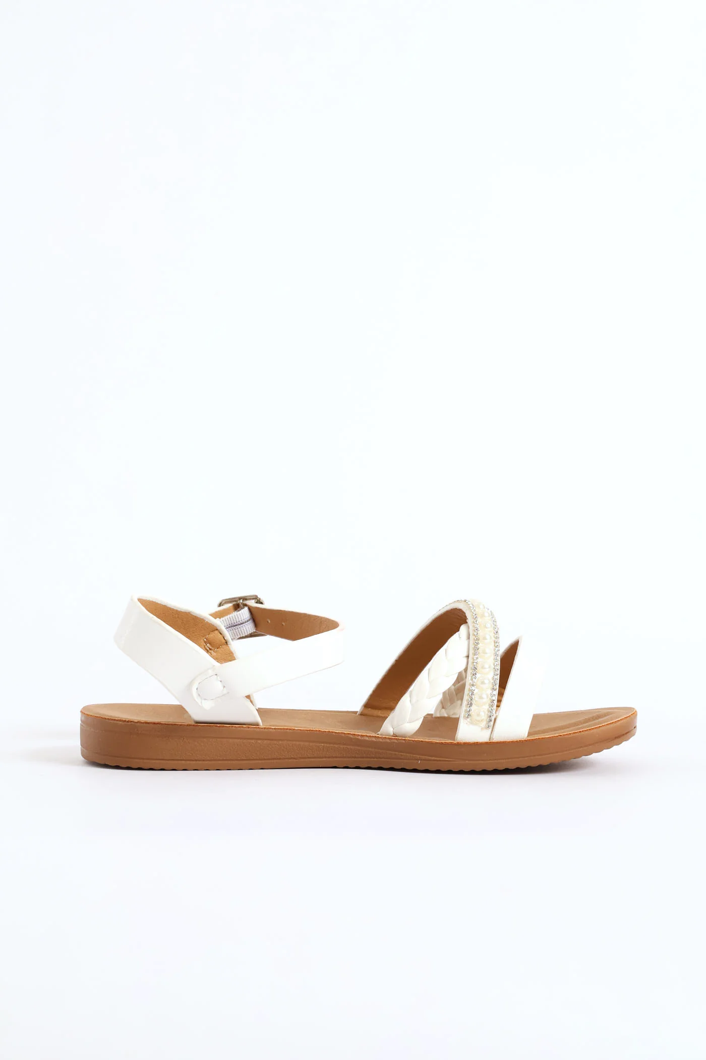 Girls Pearl Comfort Sandal - White - Image 5