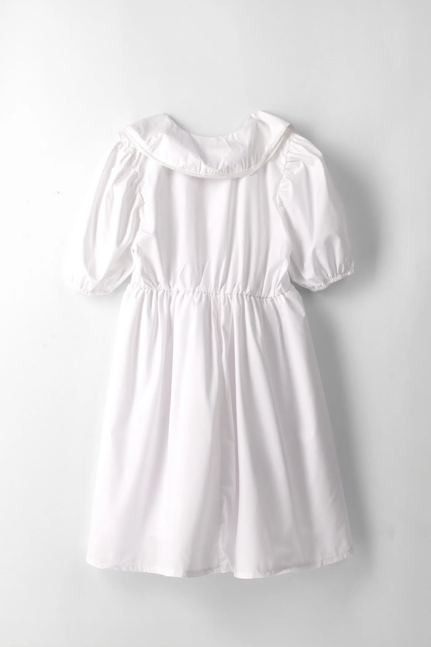 Girls Pepterpan Puff Sleeve Dress - White - Image 2