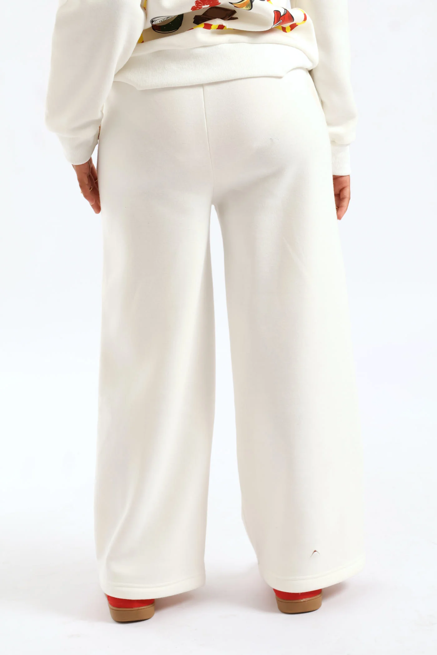 Girls Pizza Slice Widelg Trackpant - Cream - Image 5