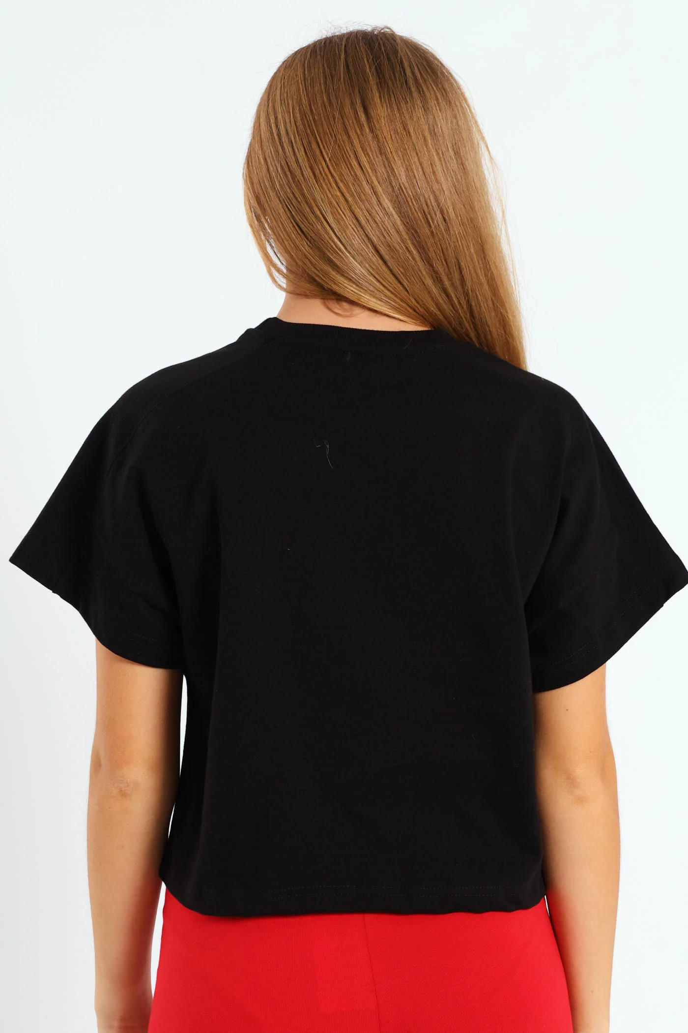Girls Plain Knit Tee - Black - Image 3