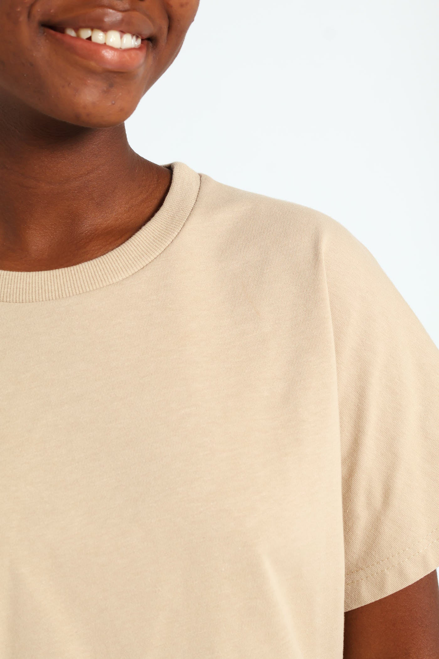 Girls Plain Knit Tee - Tan - Image 4