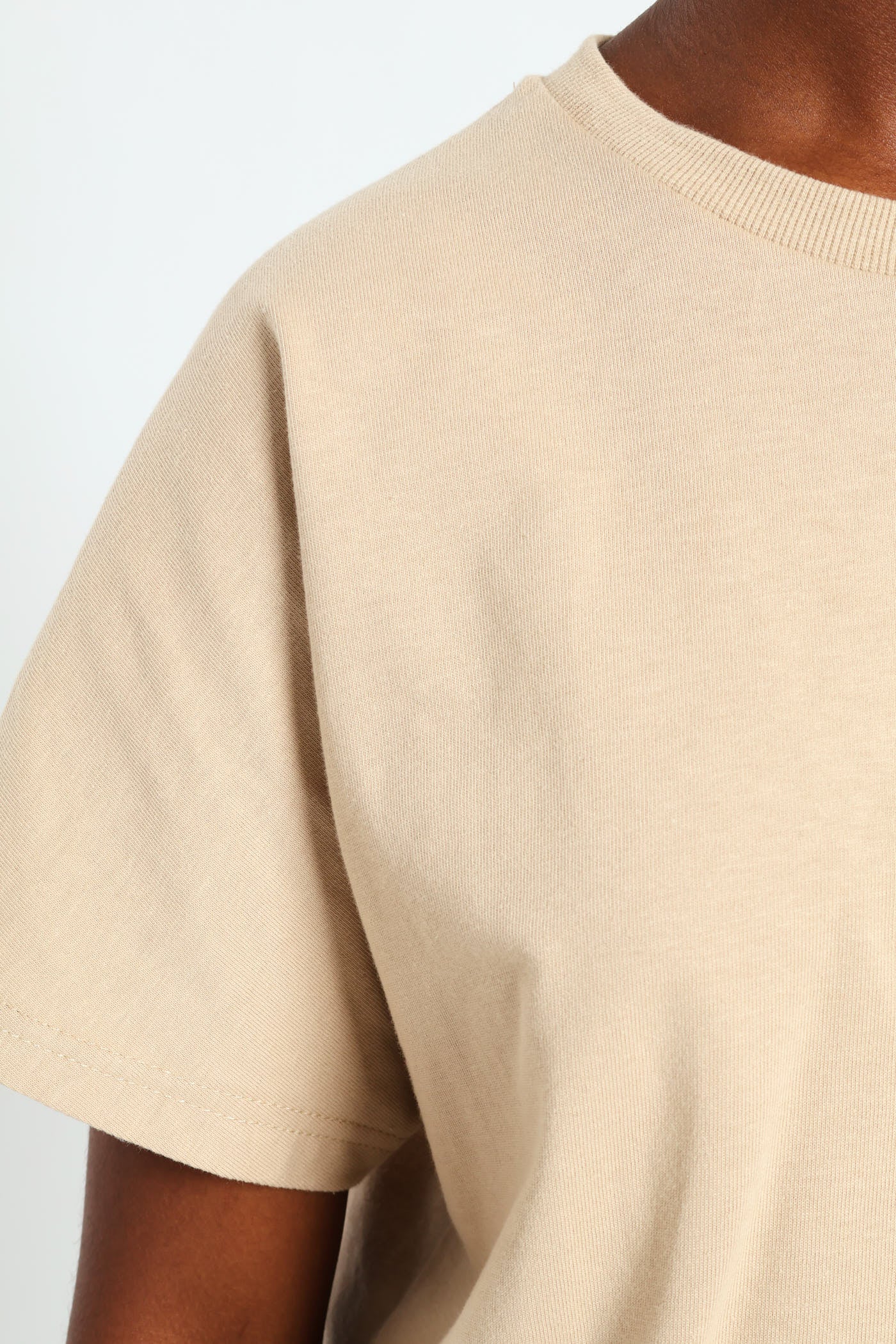 Girls Plain Knit Tee - Tan - Image 5
