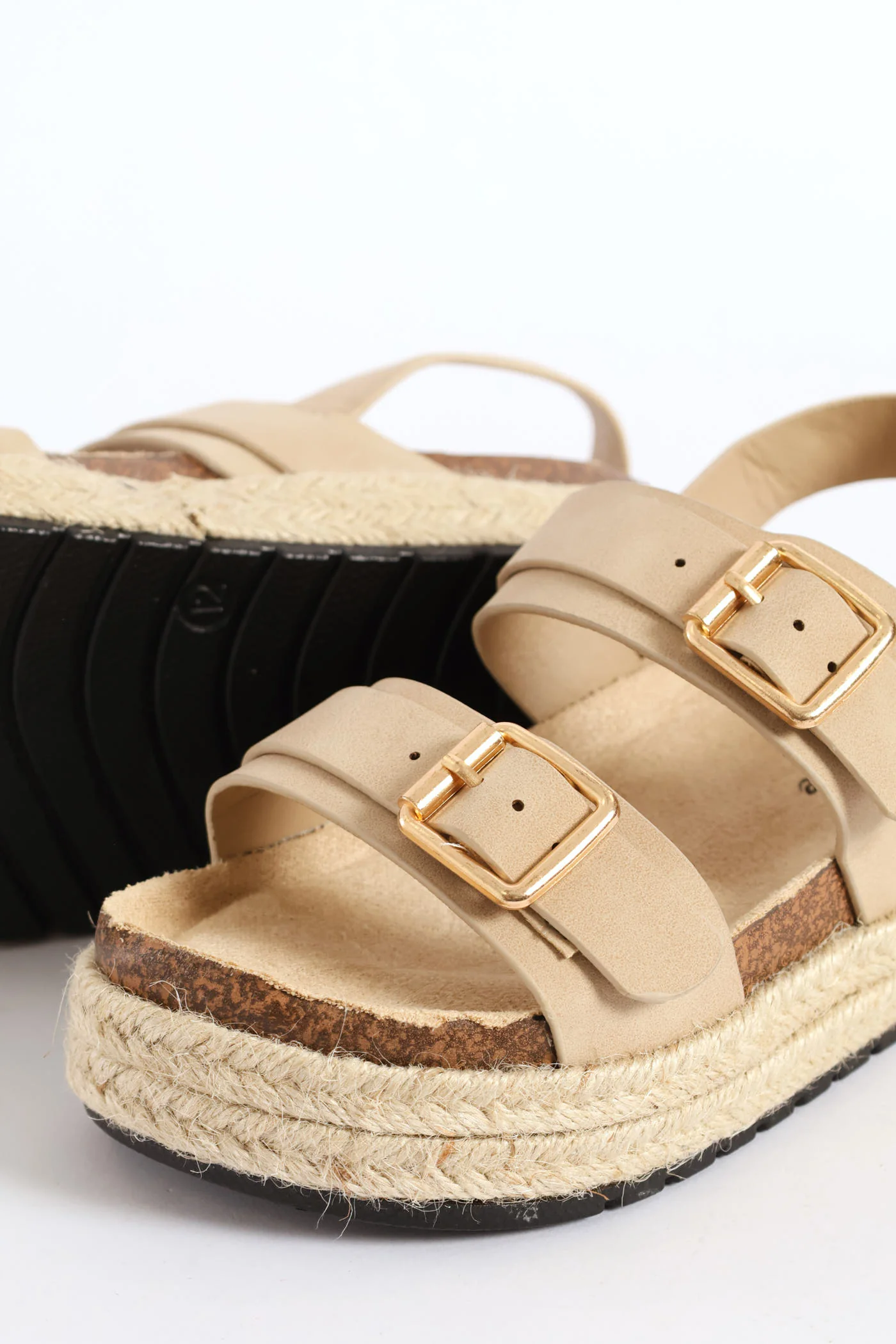 Girls Platform Espadrille Sandal - Taupe - Image 2