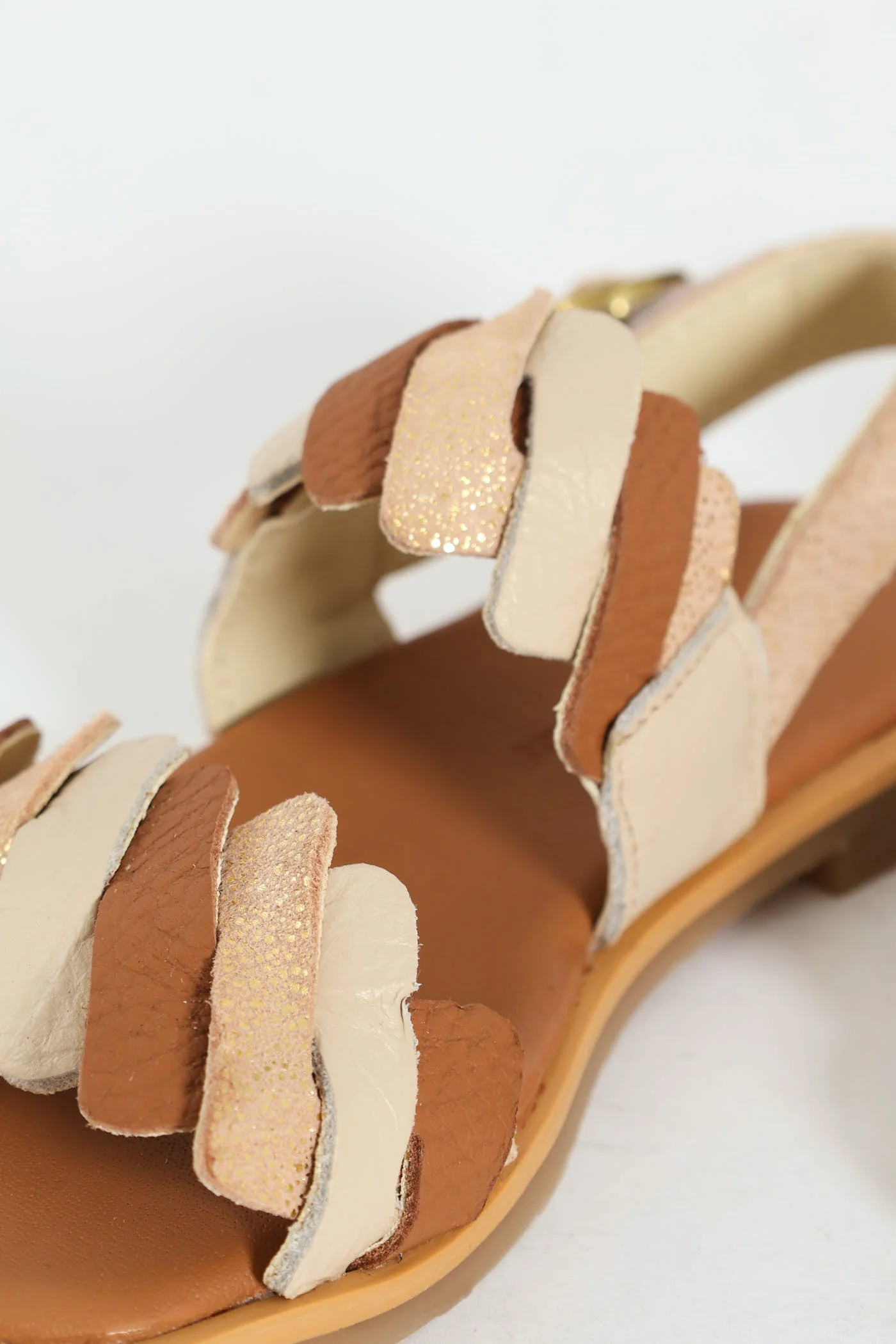 Keedo Girls Pleated Genuine Leather Sandal - Image 6