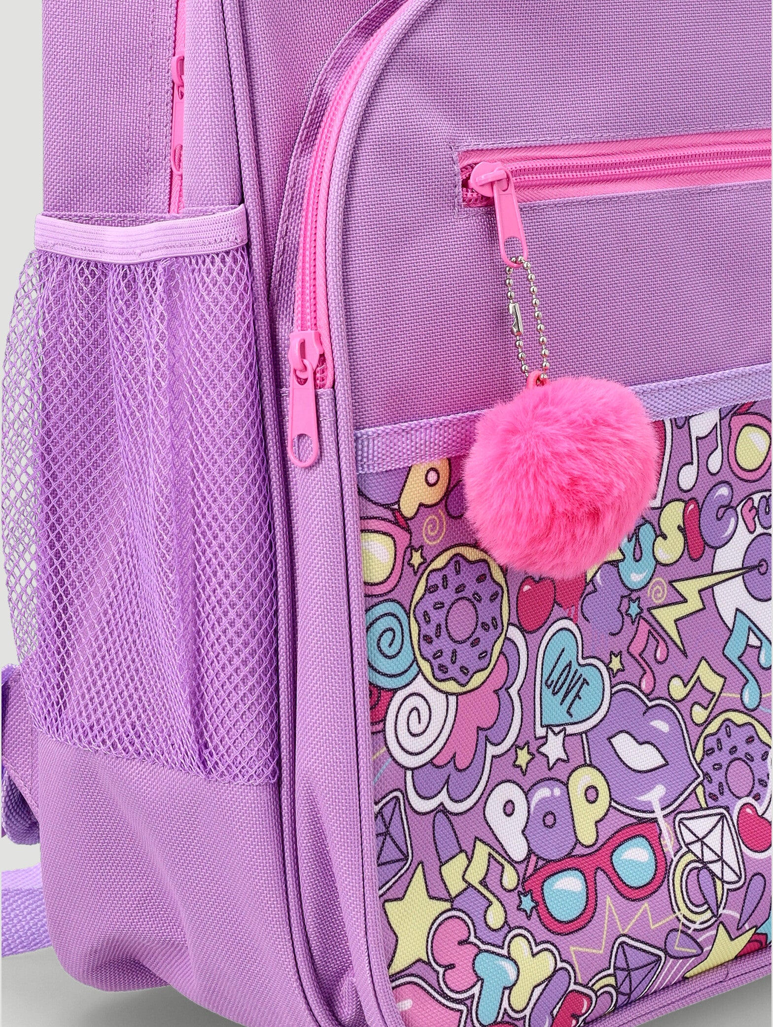 Girls Pop Print Backpack - Lilac - Image 3