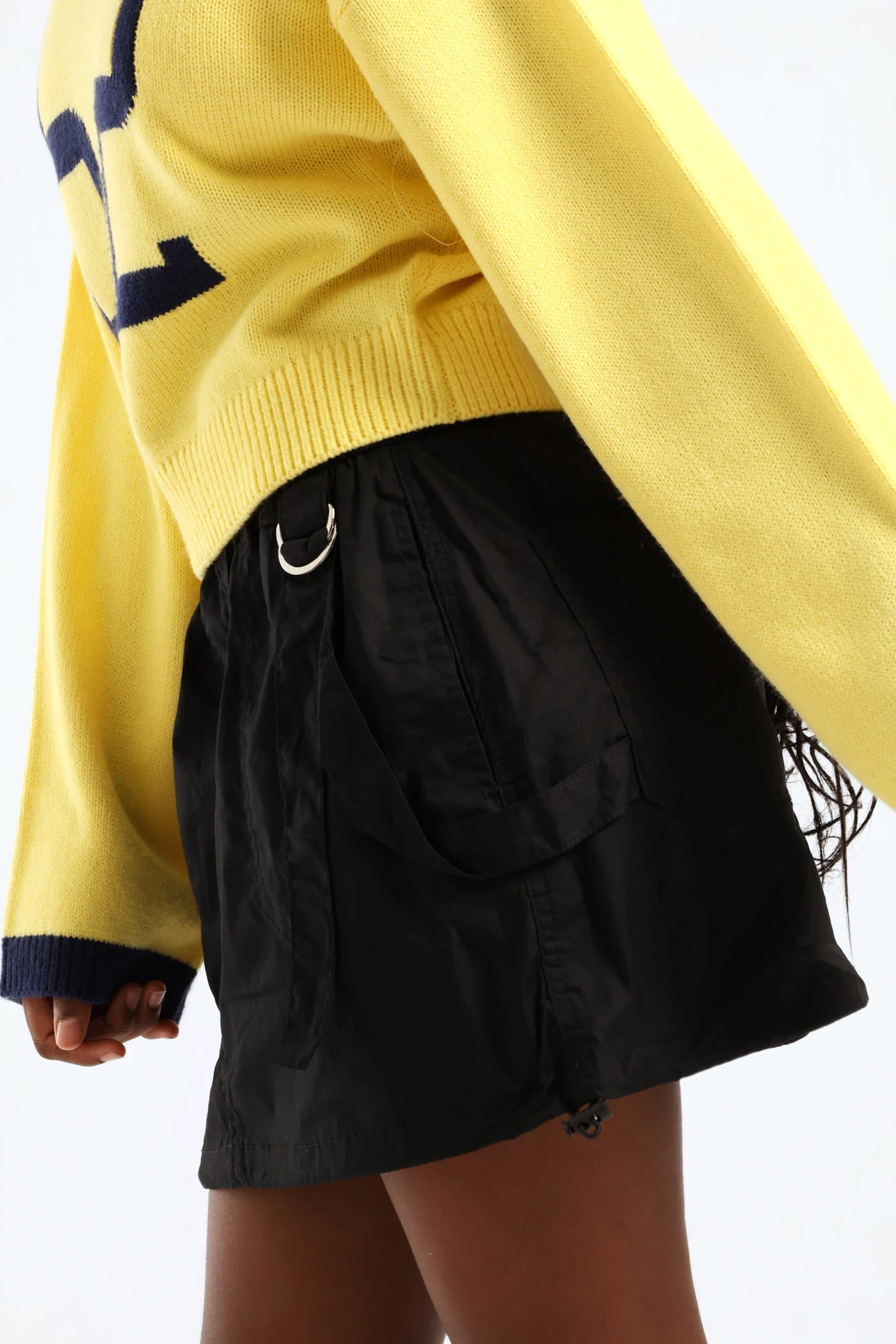 Girls Poplin Cargo Skirt - Black - Image 2
