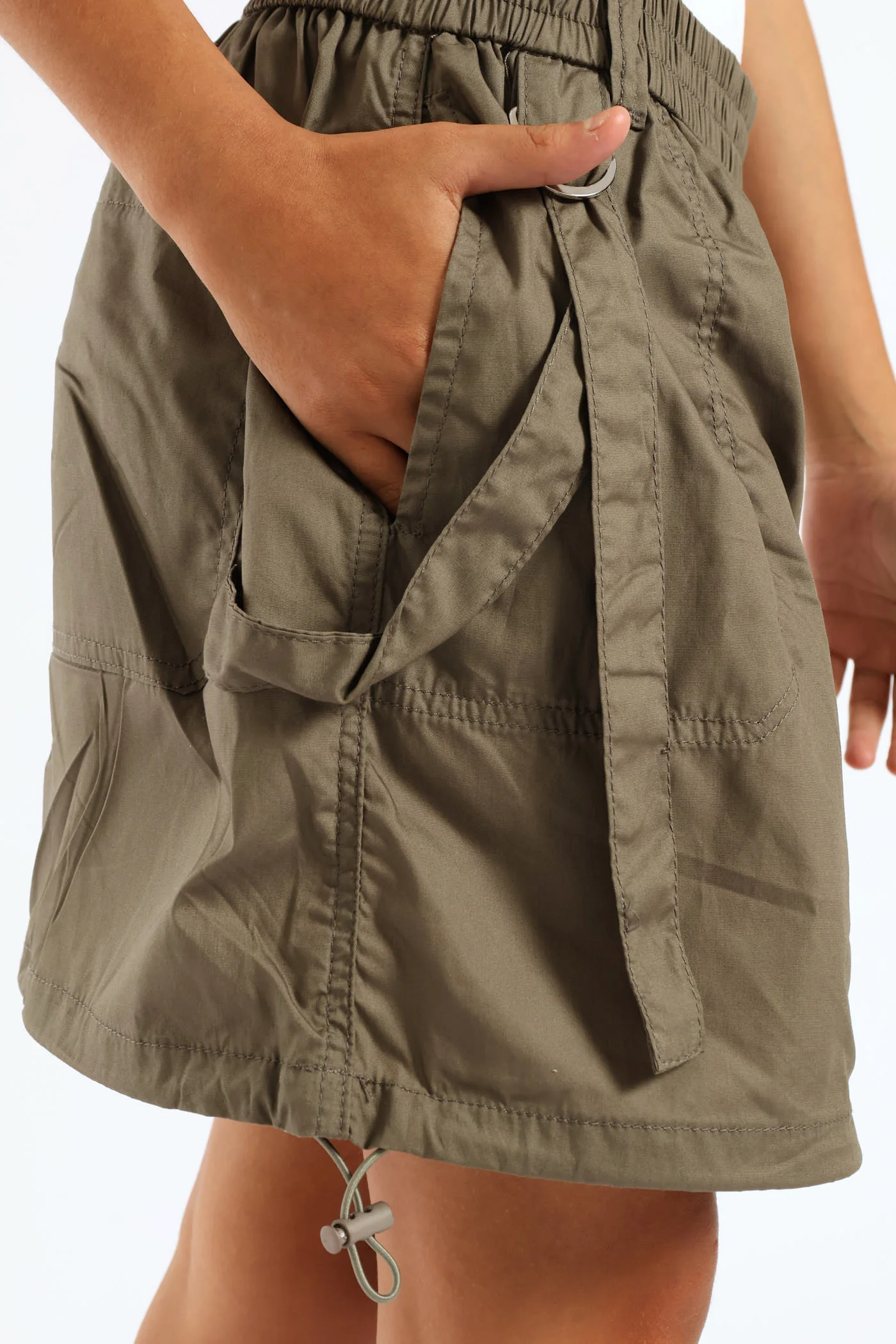 Girls Poplin Cargo Skirt - Fatigue - Image 2