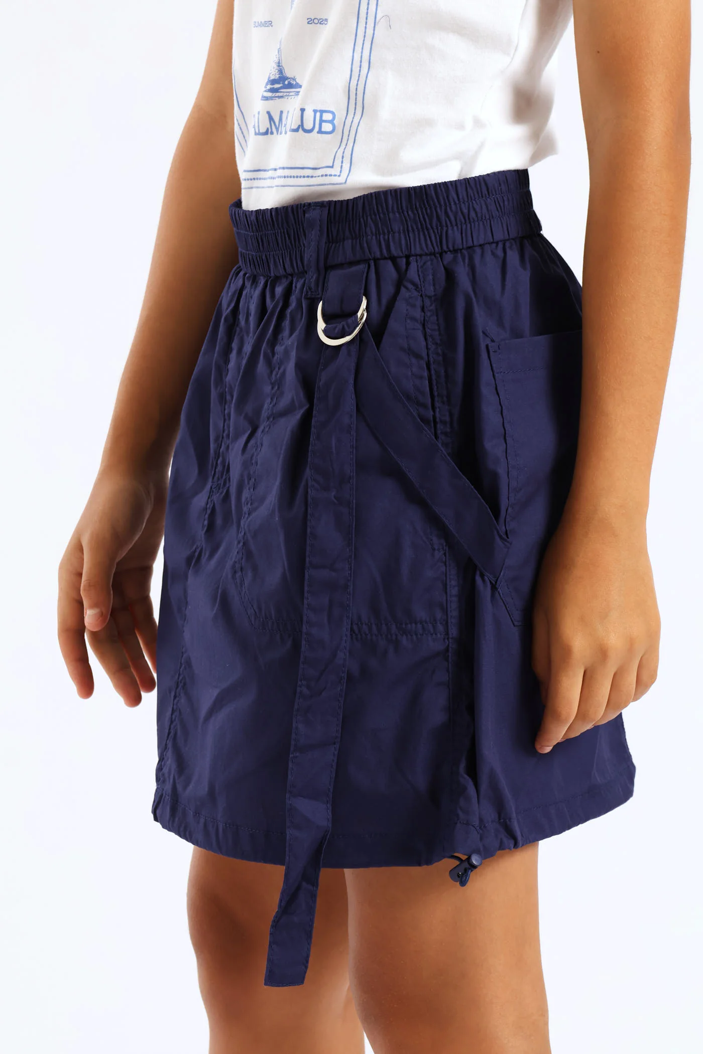 Girls Poplin Cargo Skirt - Navy - Image 3