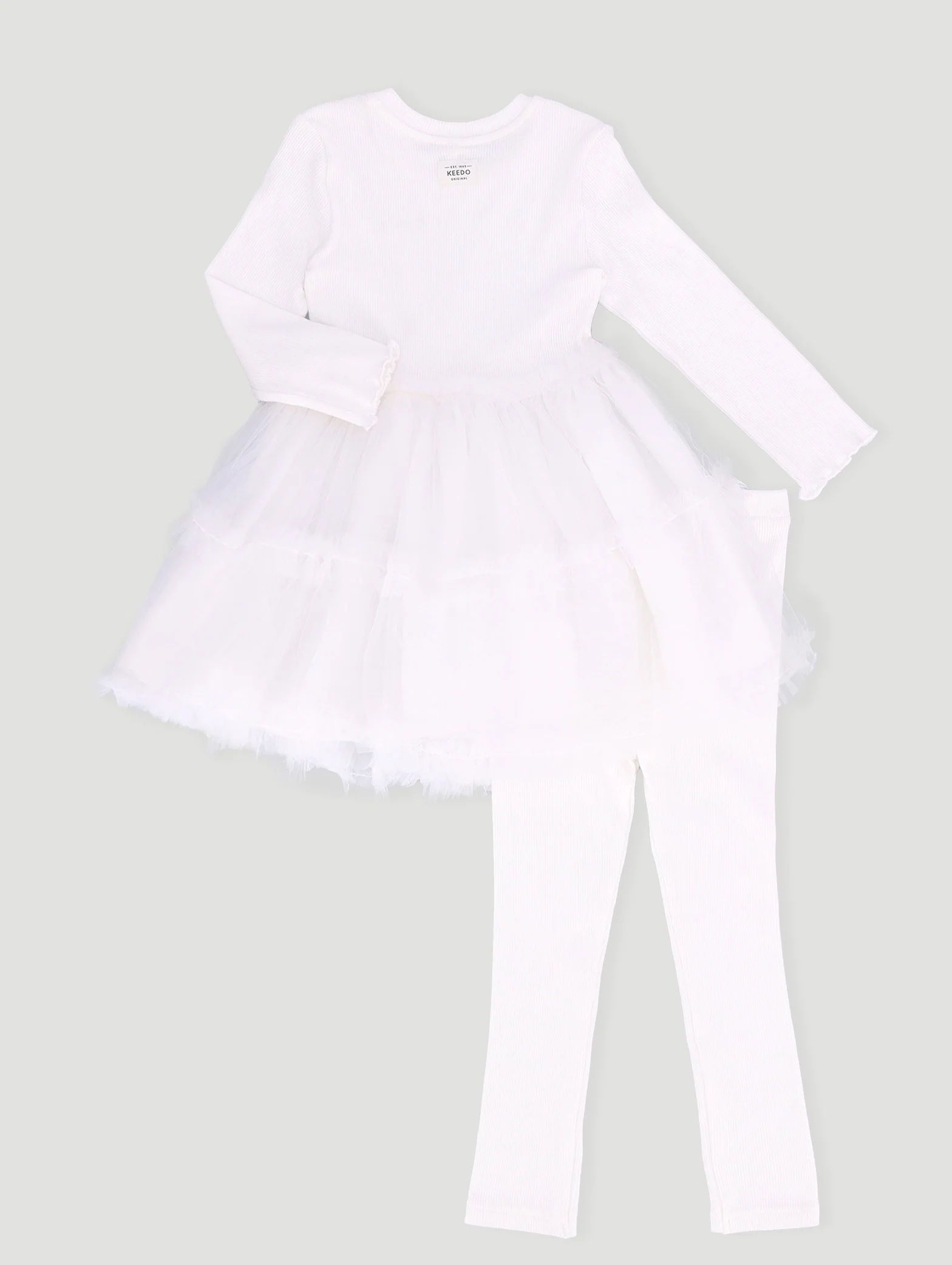 Keedo Girls Premium Cotton Lycra Dress With Tulle - Image 2