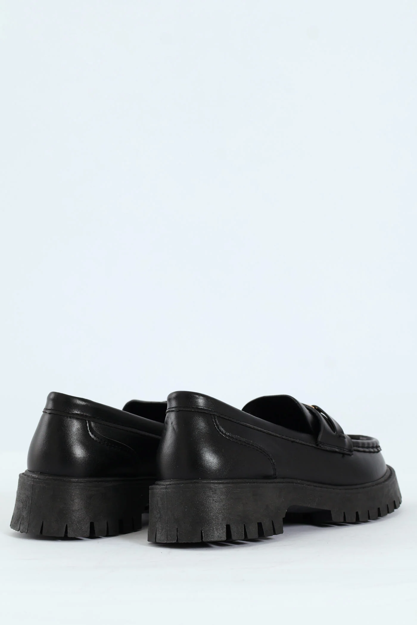 Girls PU Heart Loafer - Black - Image 3