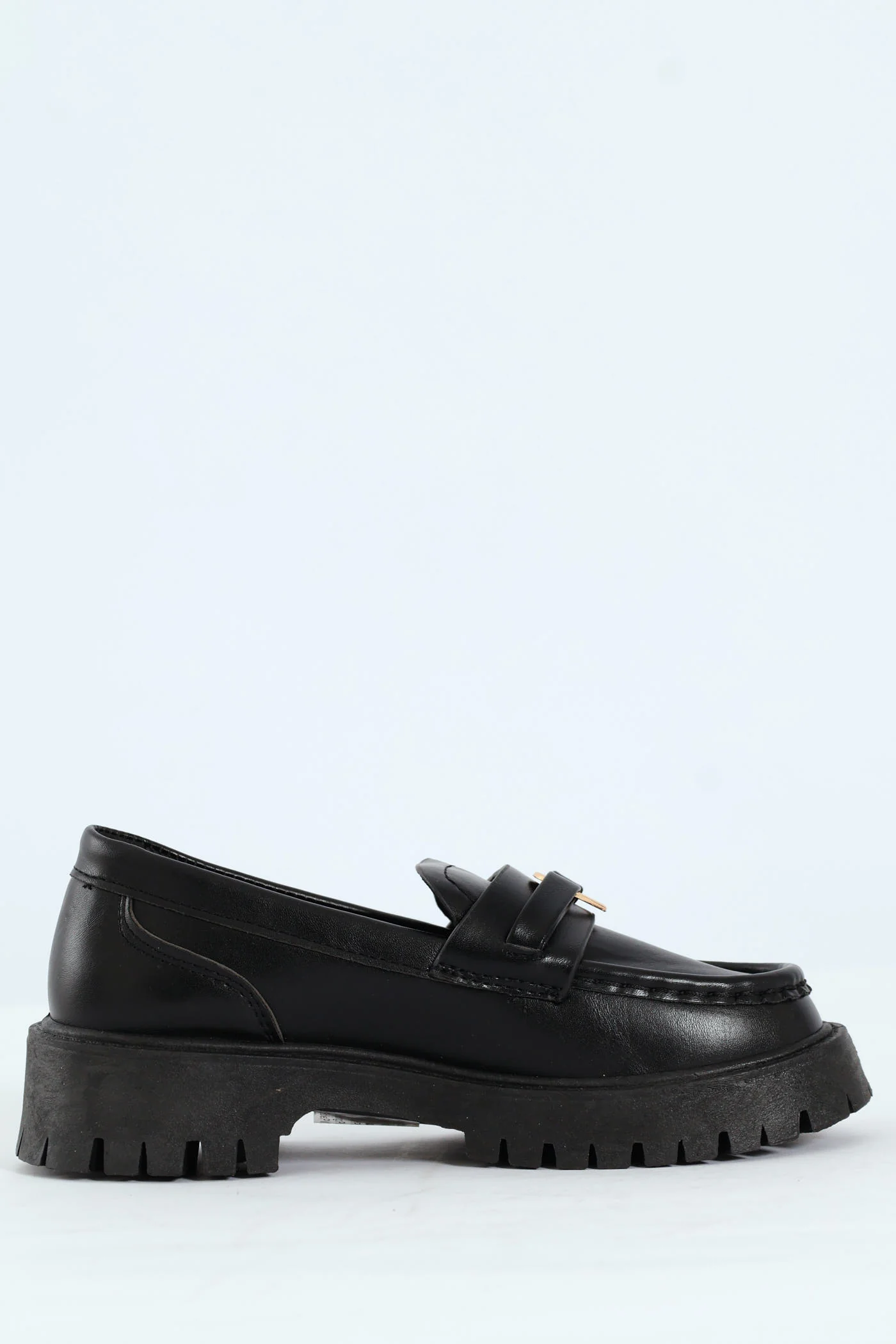 Girls PU Heart Loafer - Black - Image 4