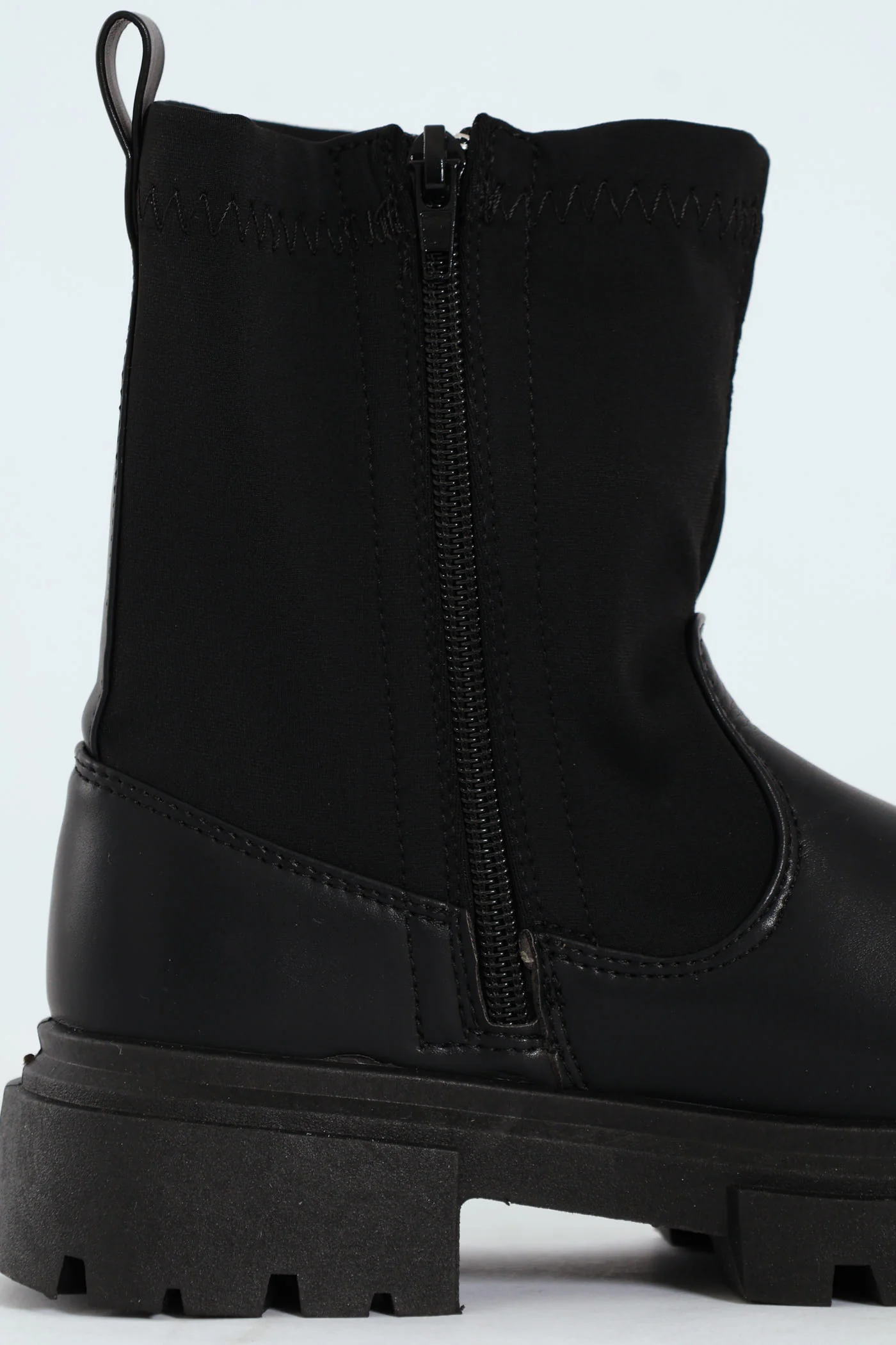 Girls PU Neoprene Chelsea Boot - Black - Image 2