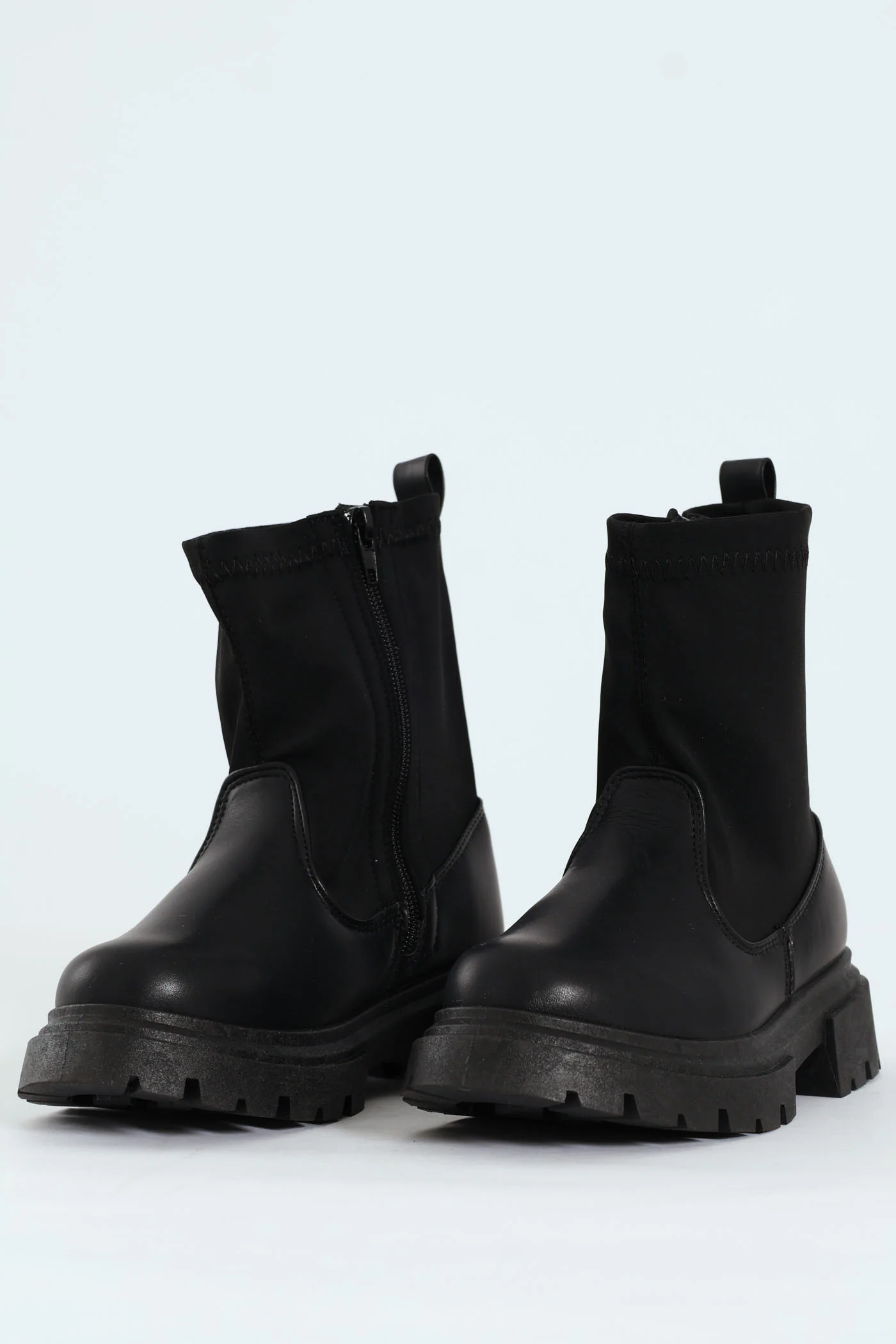 Girls PU Neoprene Chelsea Boot - Black - Image 3