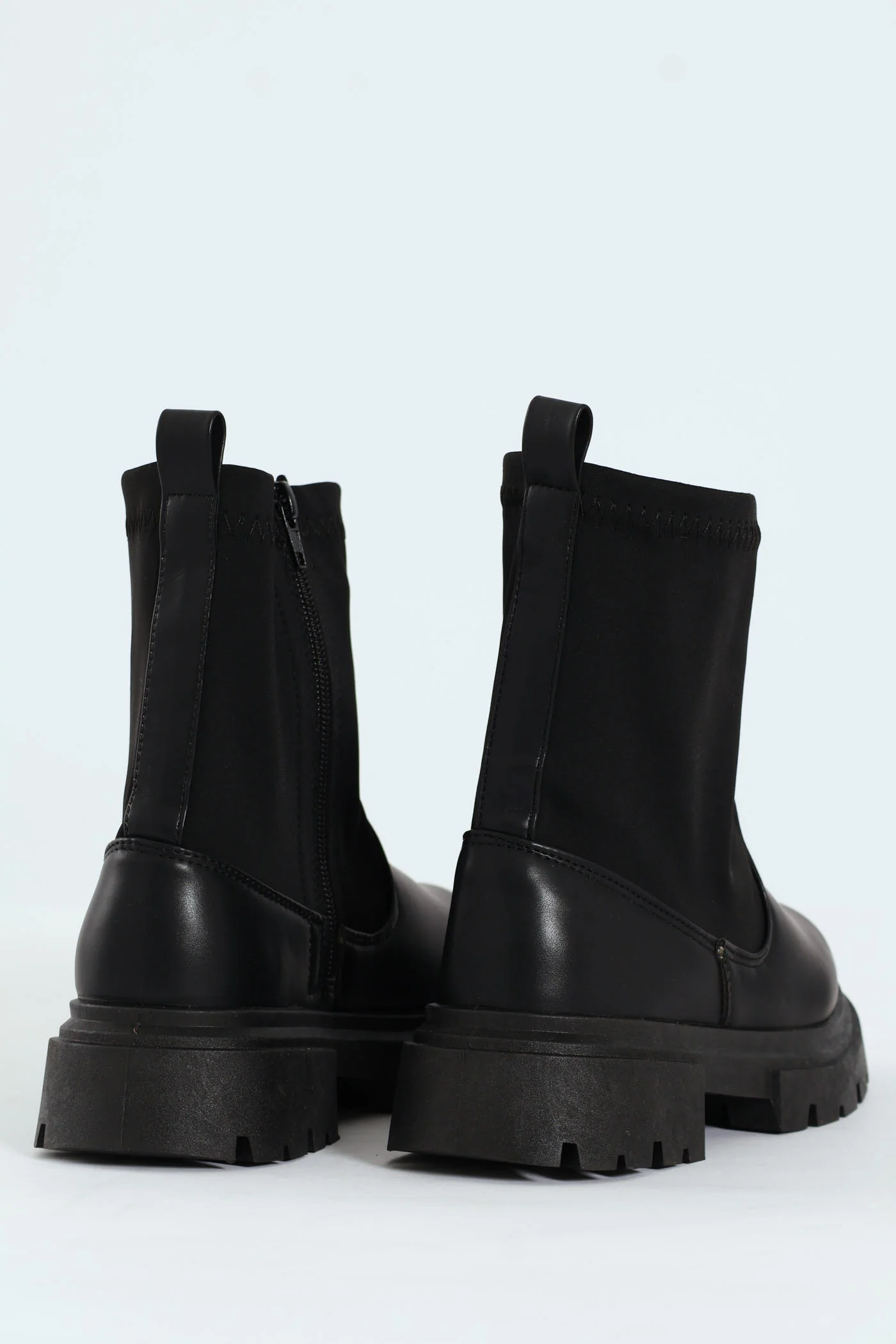 Girls PU Neoprene Chelsea Boot - Black - Image 5