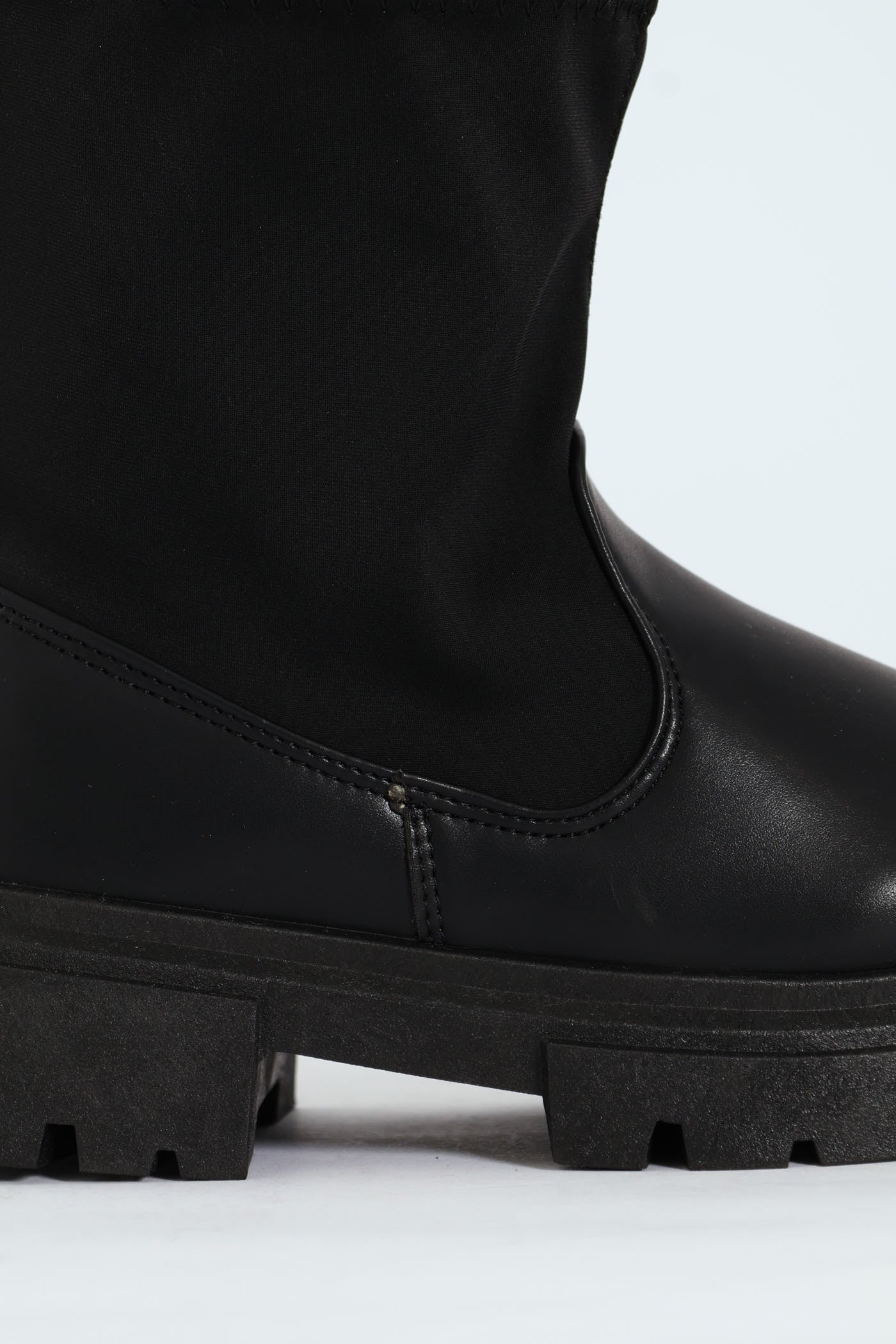 Girls PU Neoprene Chelsea Boot - Black - Image 6