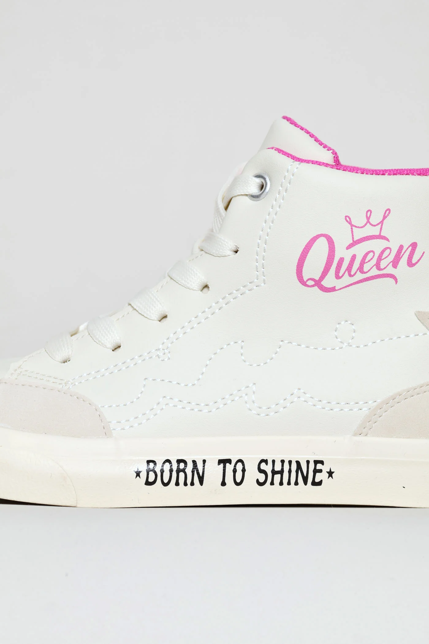 Girls Queen Hitop Sneaker - Off White - Image 2