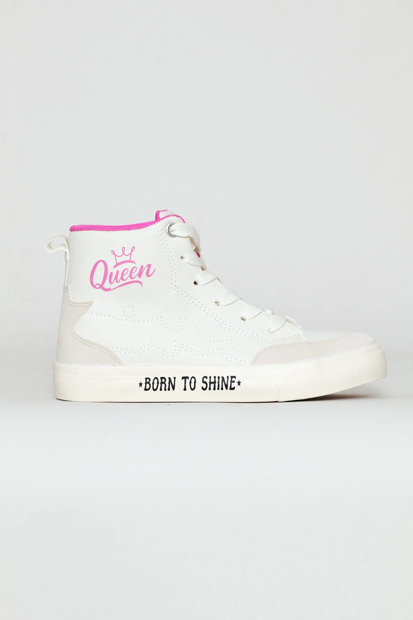 Girls Queen Hitop Sneaker - Off White - Image 3