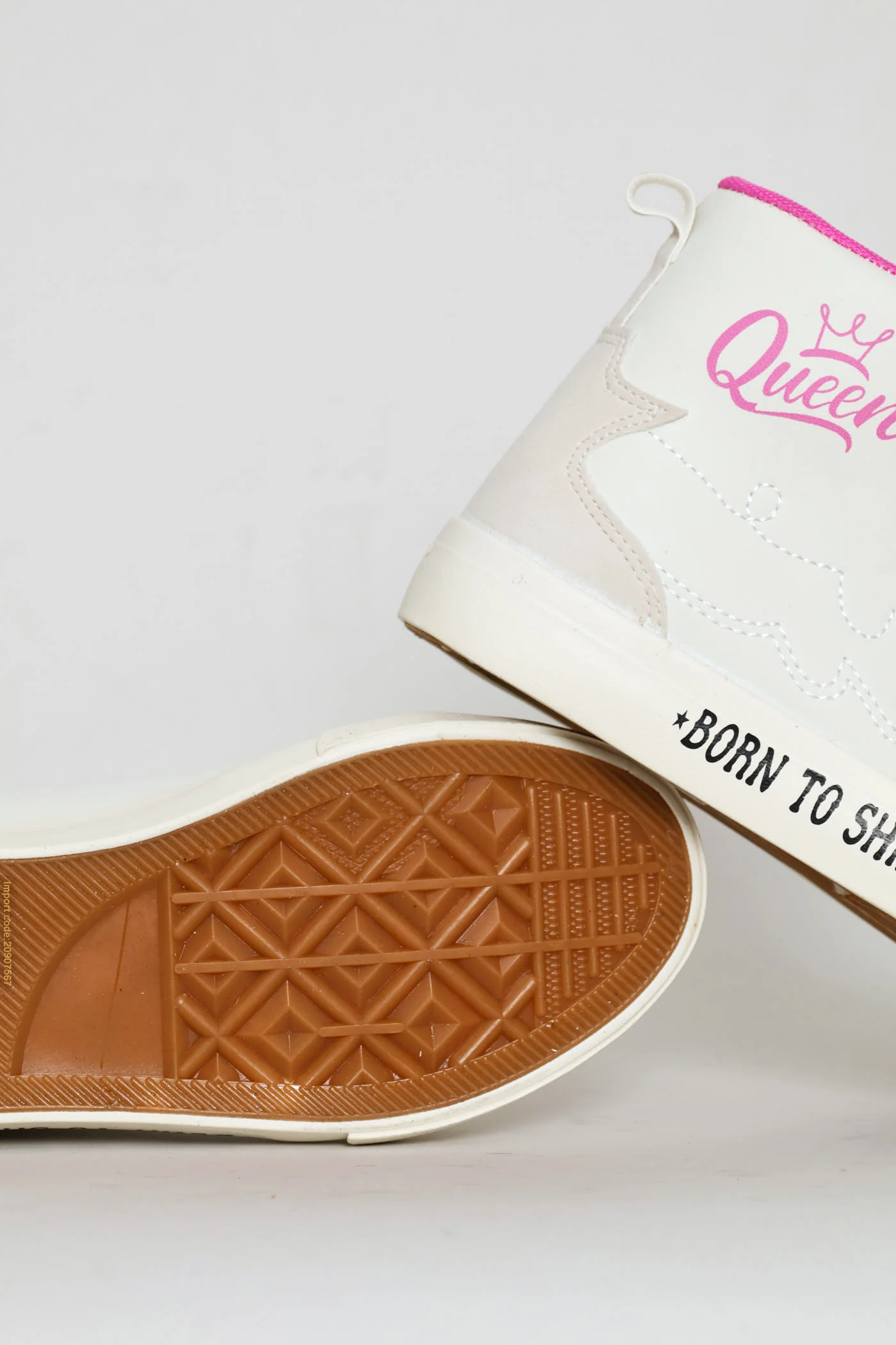 Girls Queen Hitop Sneaker - Off White - Image 5