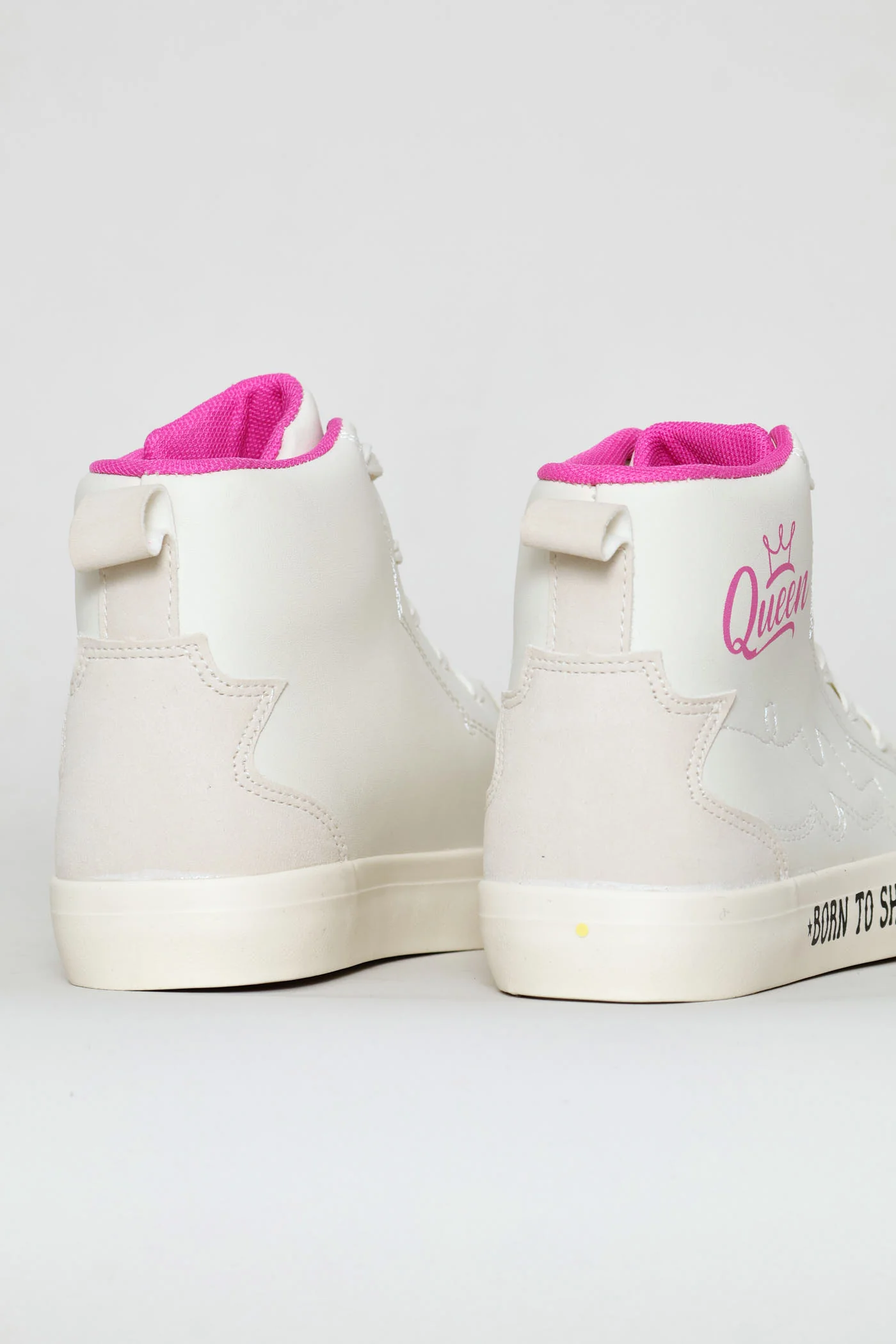 Girls Queen Hitop Sneaker - Off White - Image 7