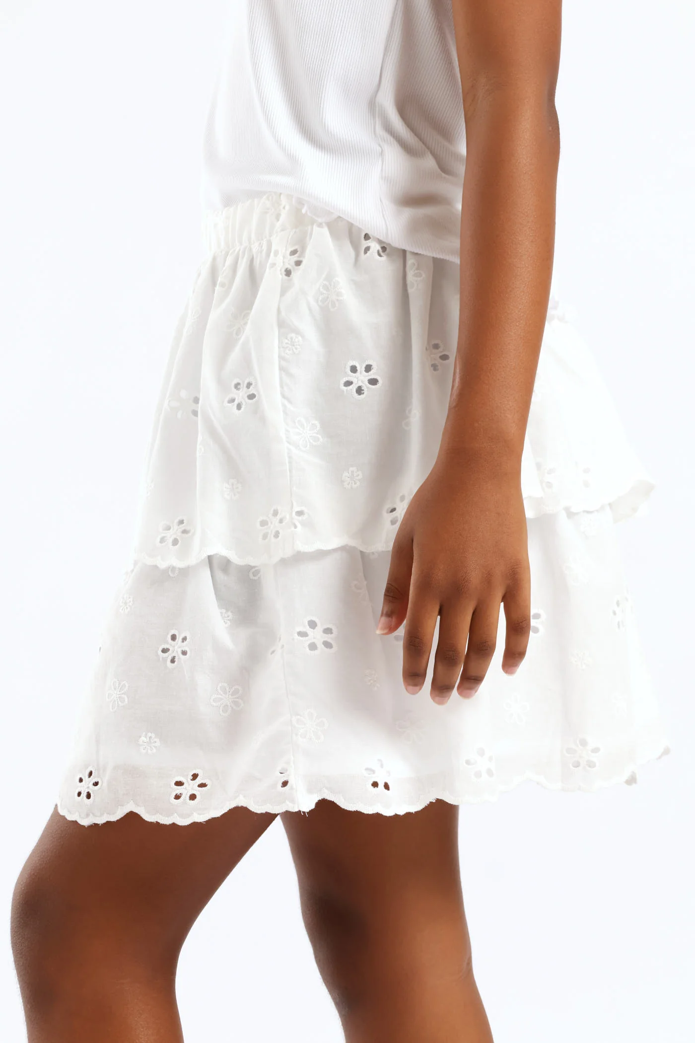 Girls Rara Anglaise Skirt - White - Image 3