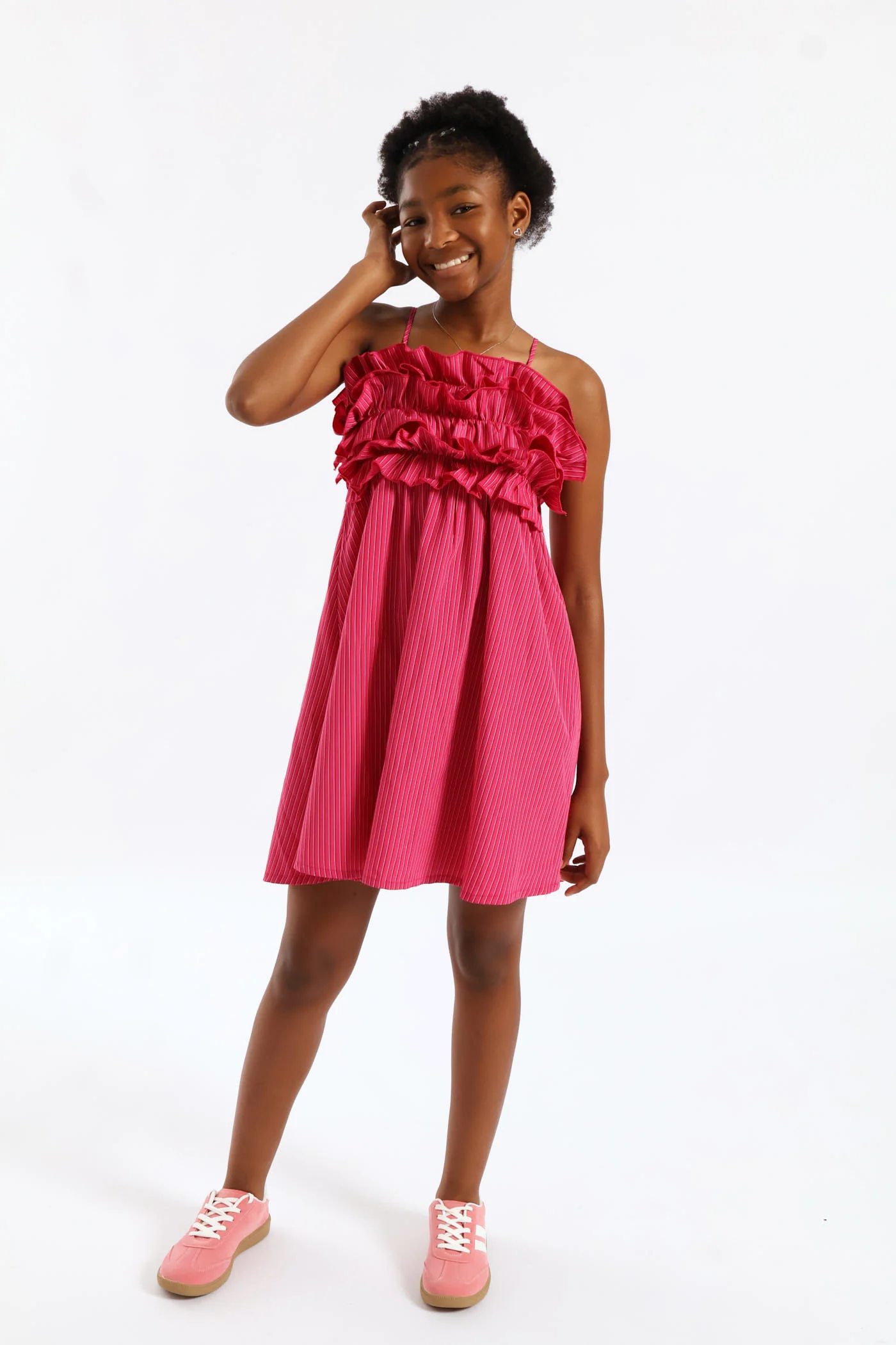 Girls Rara Bodice Dress - Magenta - Image 5